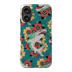 Floral Shark Traditional Tattoo Phone Case