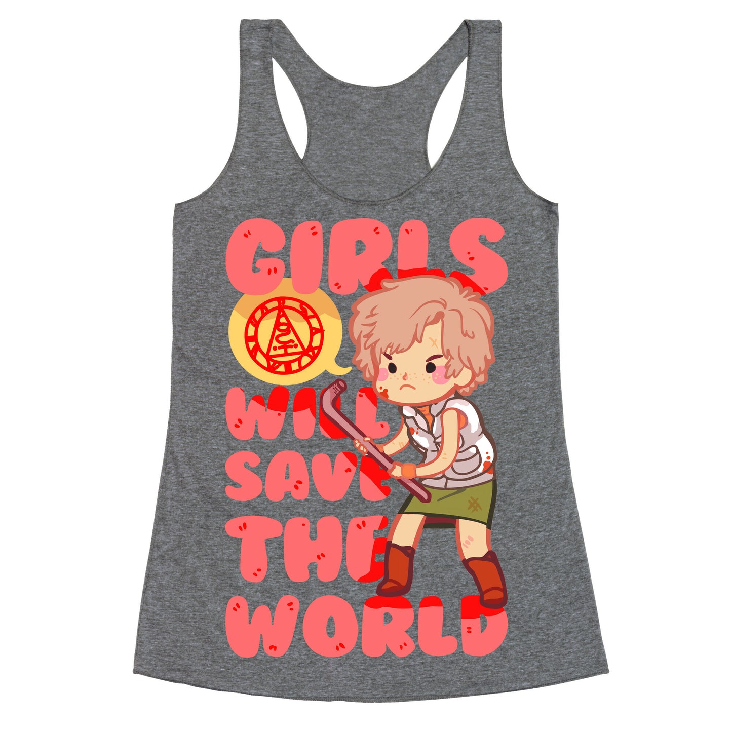 Girls Will Save The World Racerback Tank