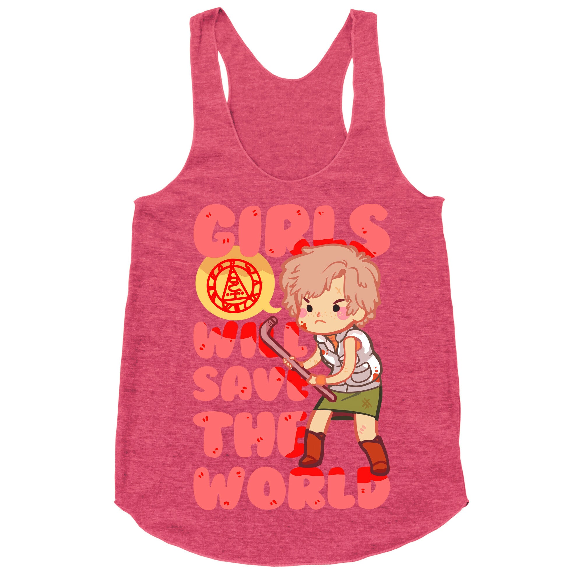 Girls Will Save The World Racerback Tank