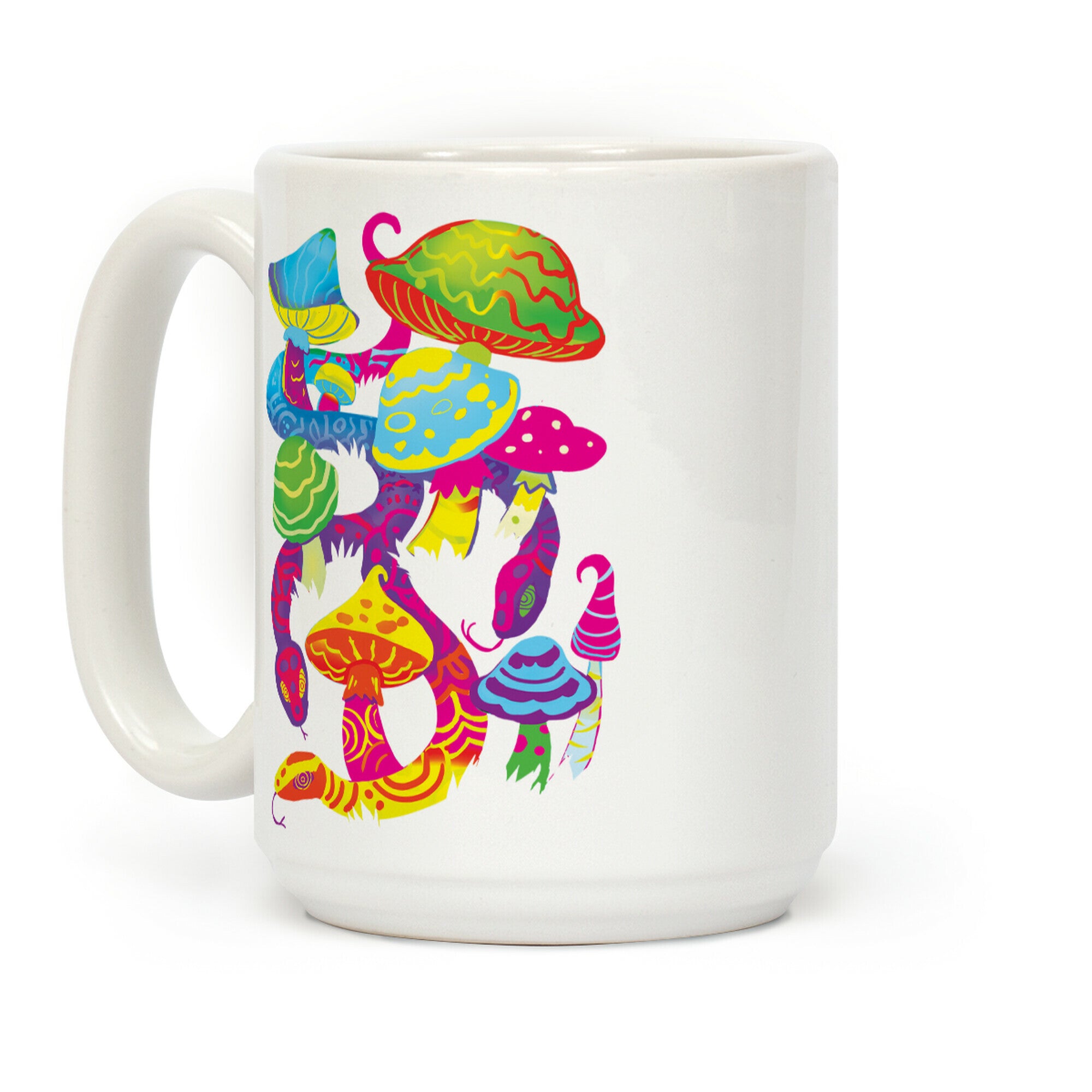 Psychadellic Snake Among Mushrooms Coffee Mug