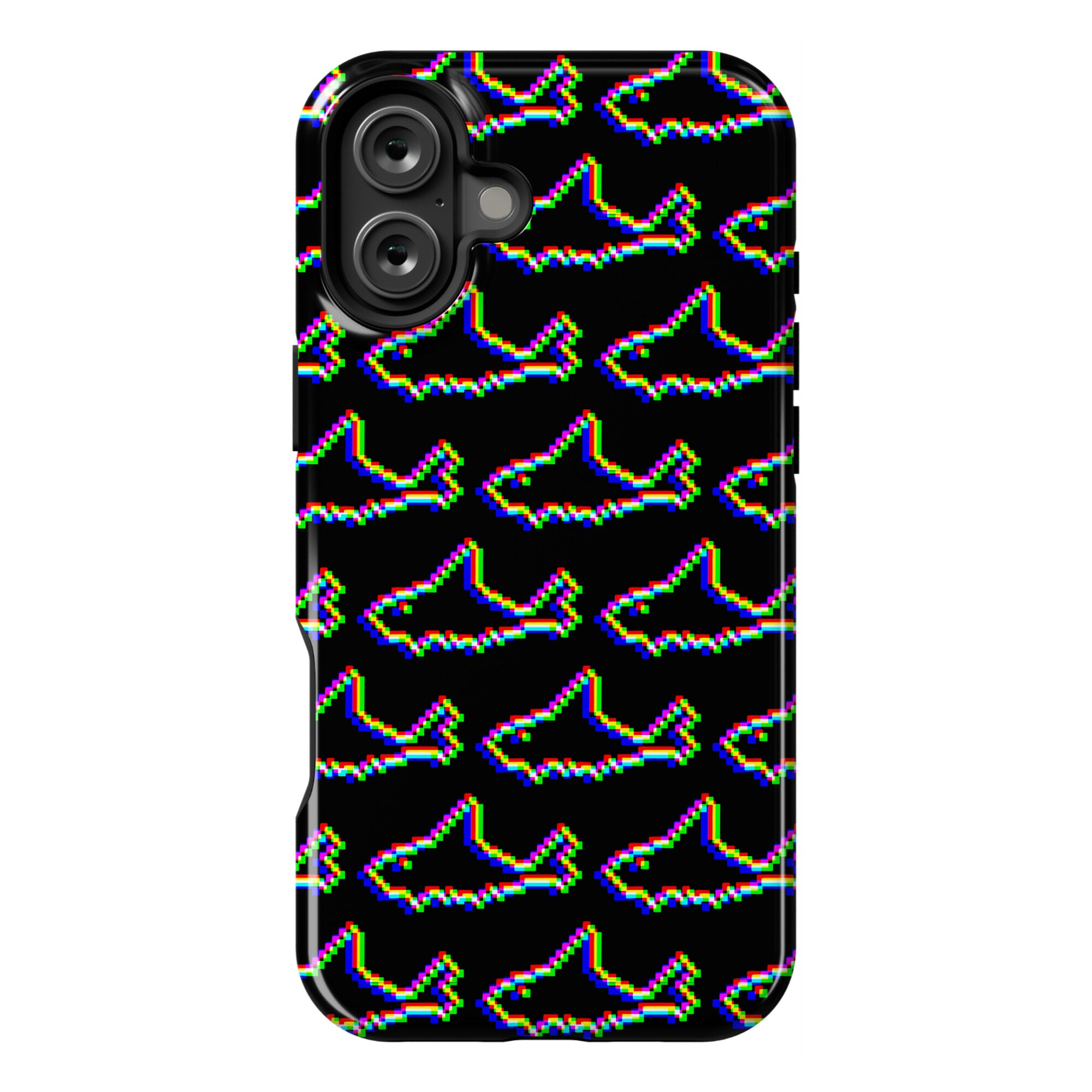 Glitch Shark Pattern Phone Case