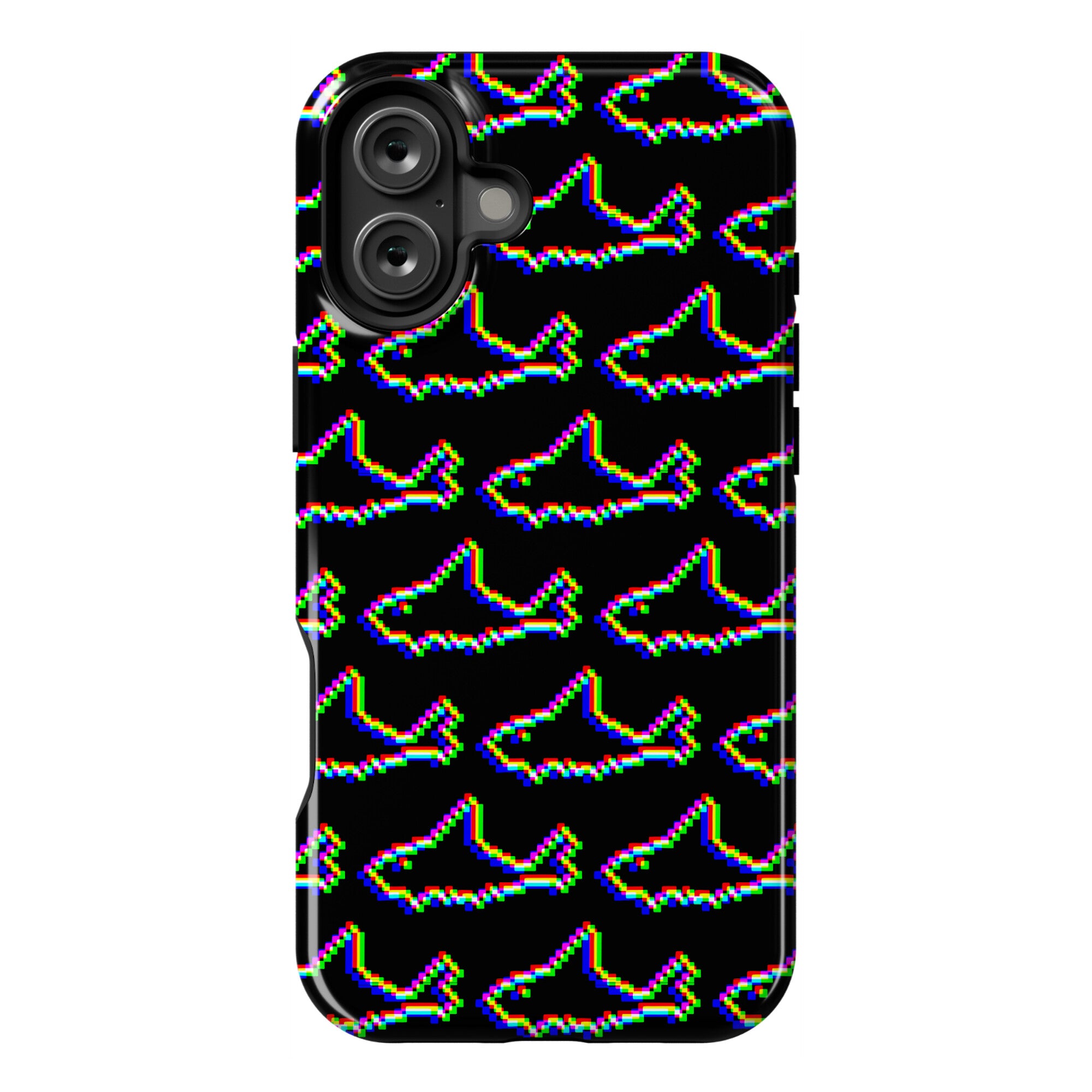 Glitch Shark Pattern Phone Case