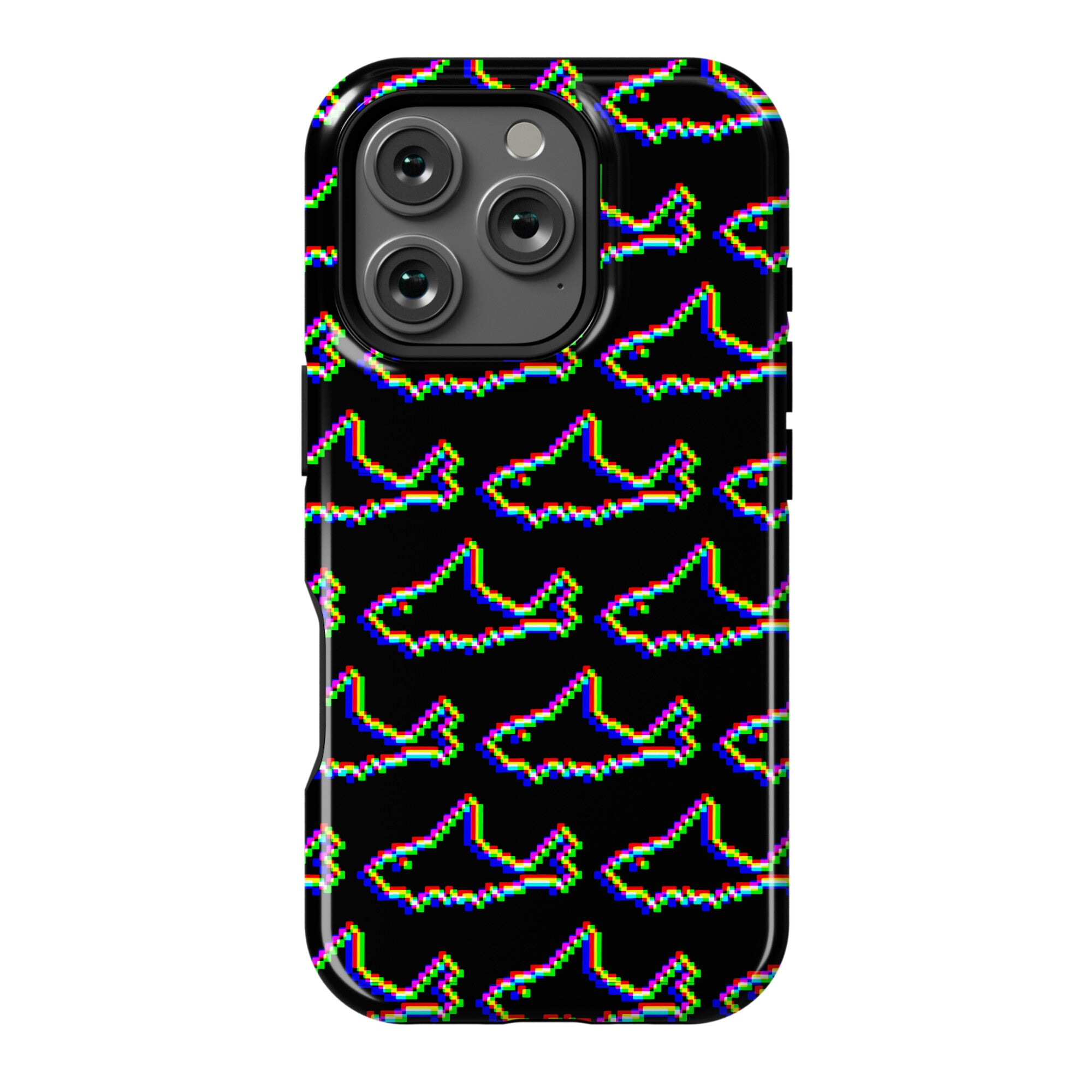 Glitch Shark Pattern Phone Case