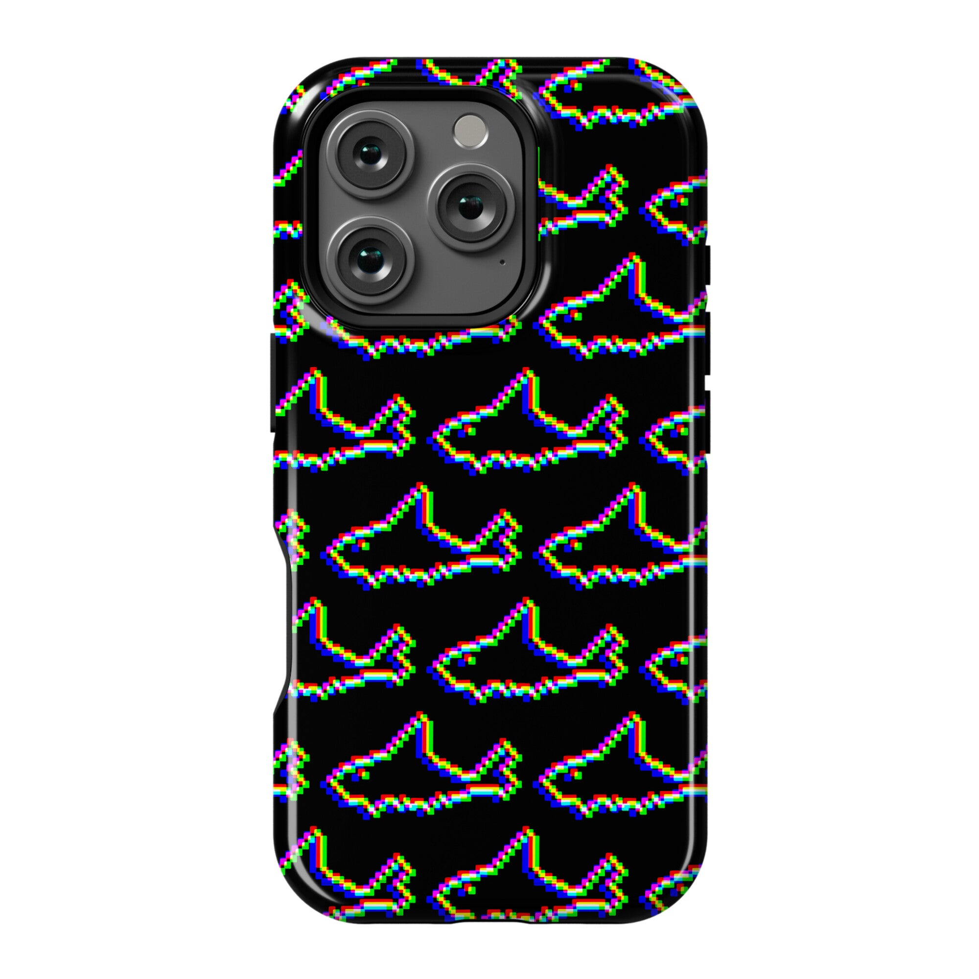 Glitch Shark Pattern Phone Case