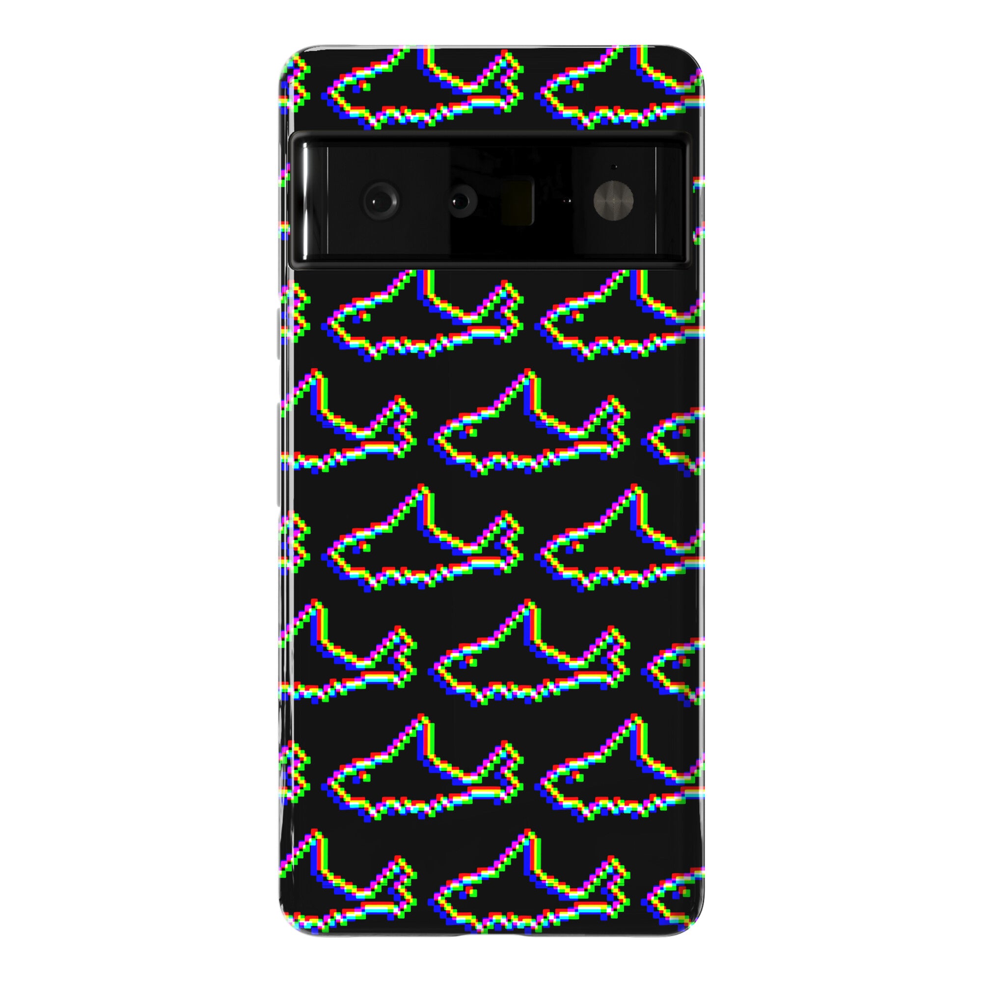 Glitch Shark Pattern Phone Case