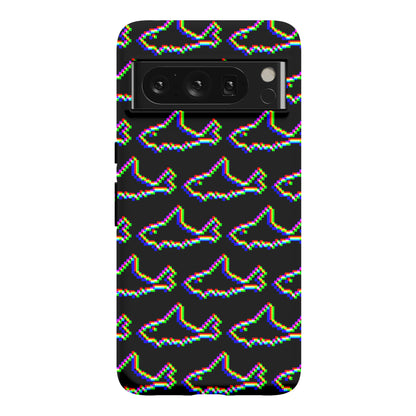 Glitch Shark Pattern Phone Case