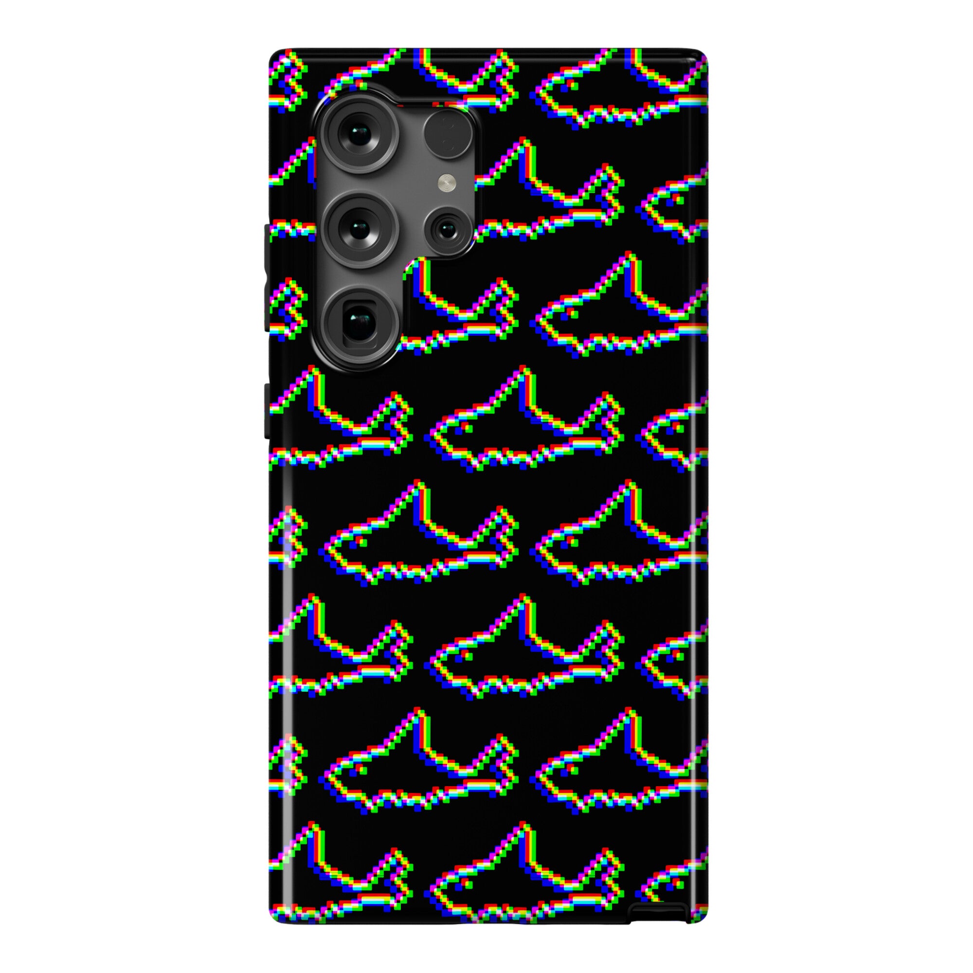Glitch Shark Pattern Phone Case