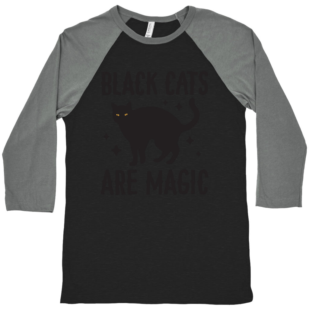 Black Cats Are Magic Baseball Tee