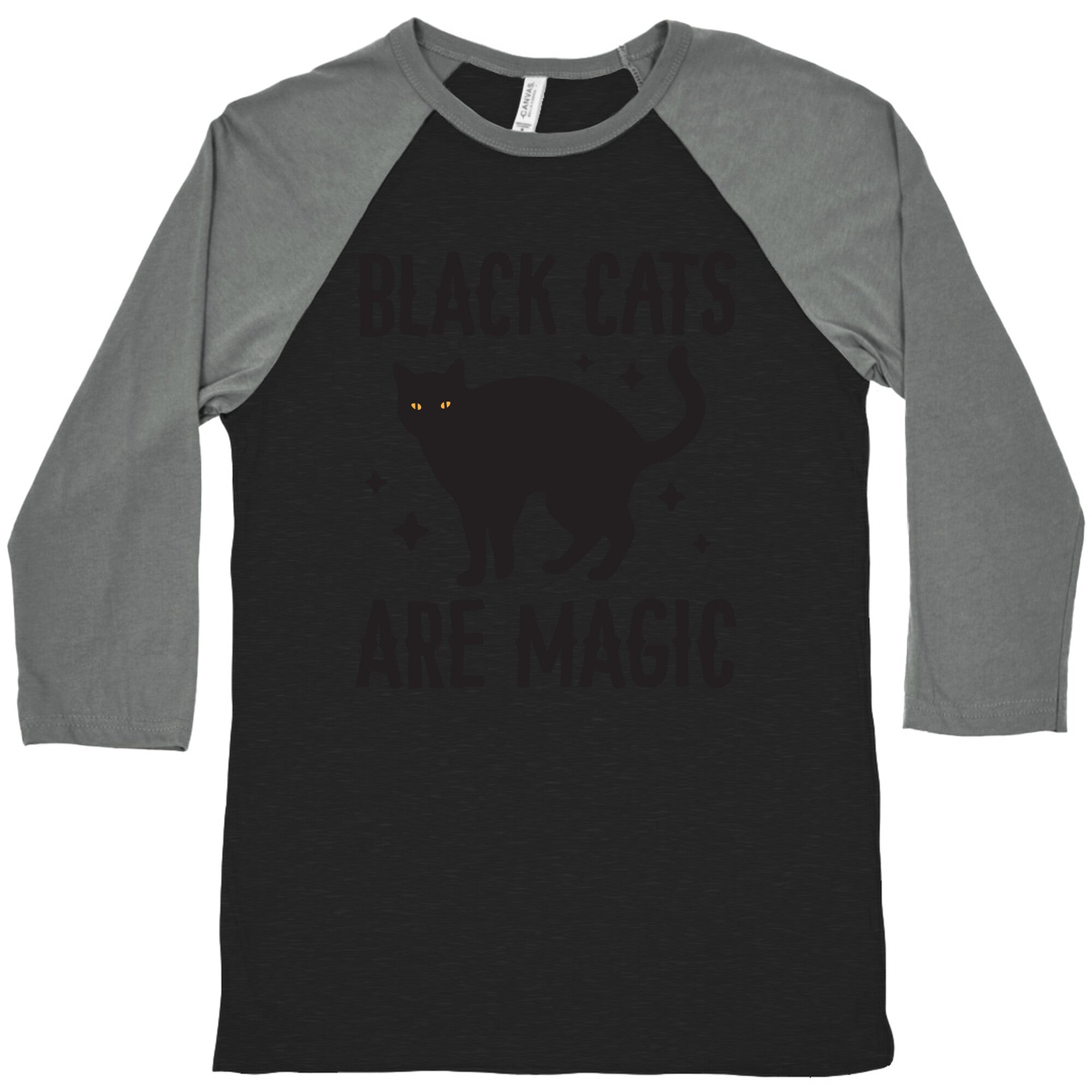 Black Cats Are Magic Baseball Tee