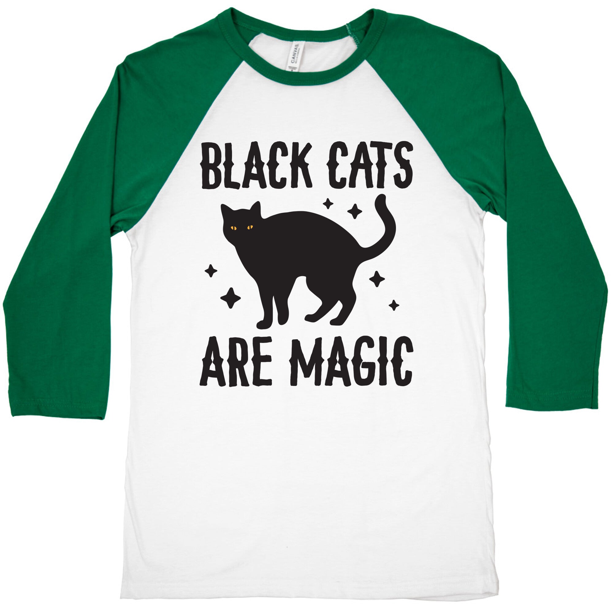 Black Cats Are Magic Baseball Tee