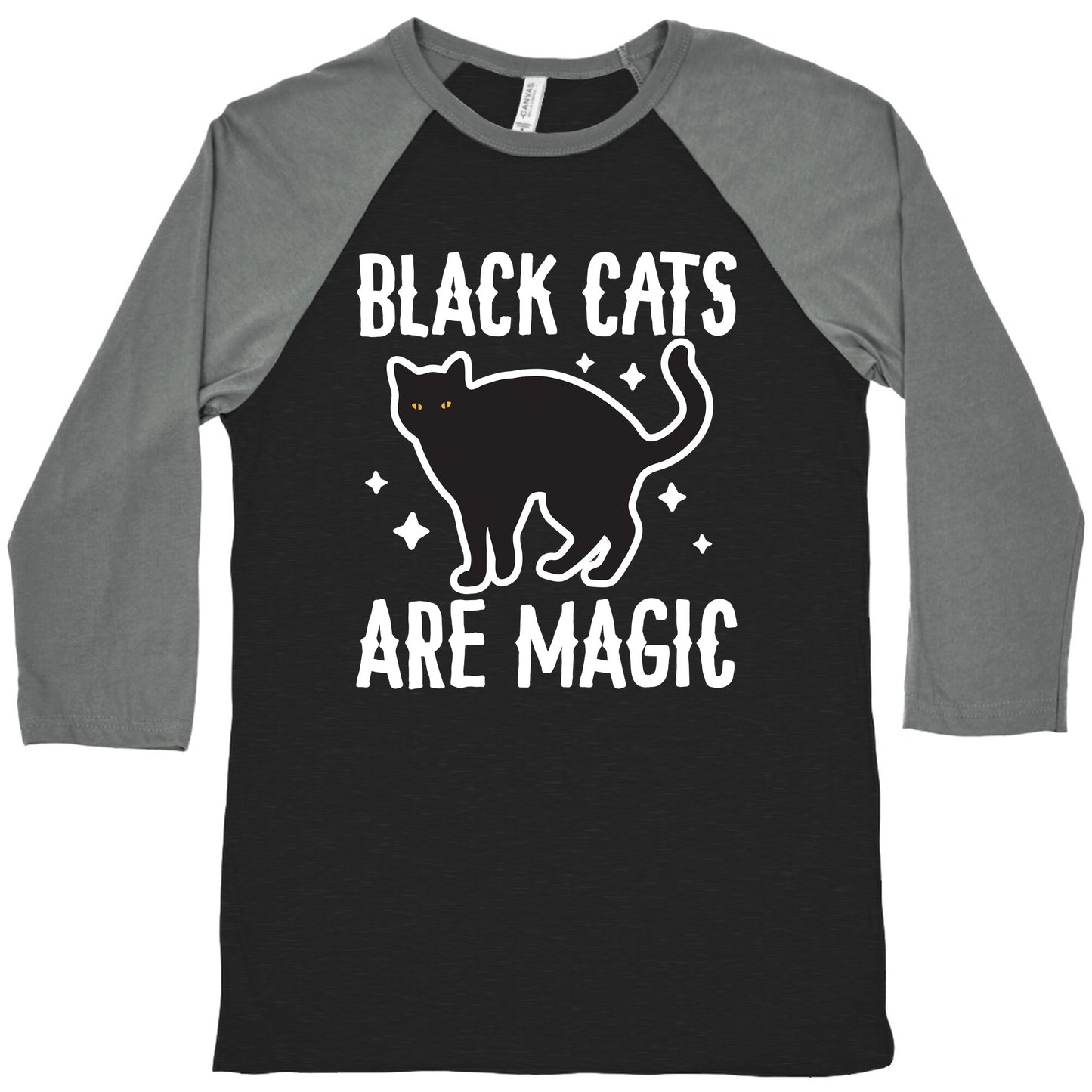 Black Cats Are Magic Baseball Tee