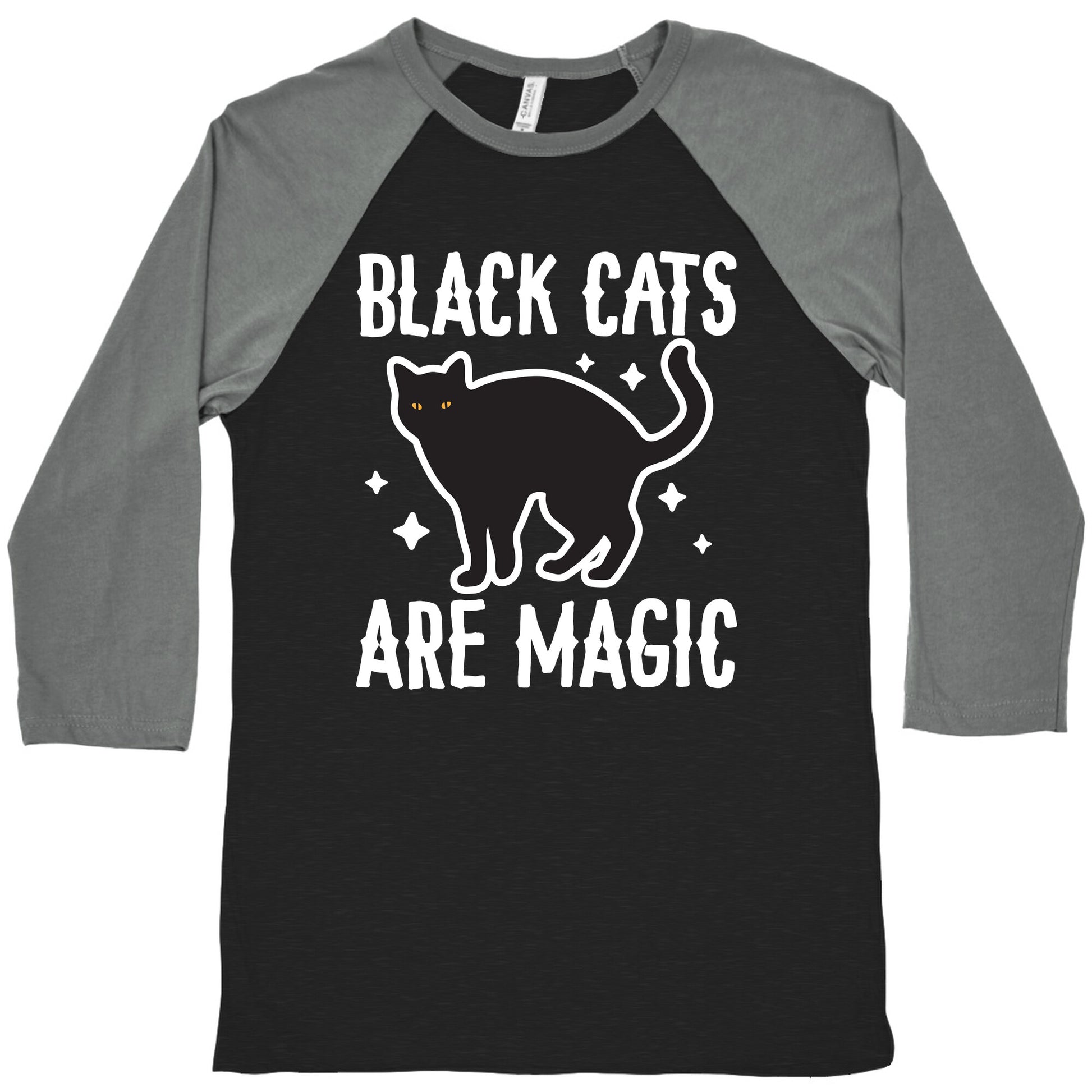 Black Cats Are Magic Baseball Tee