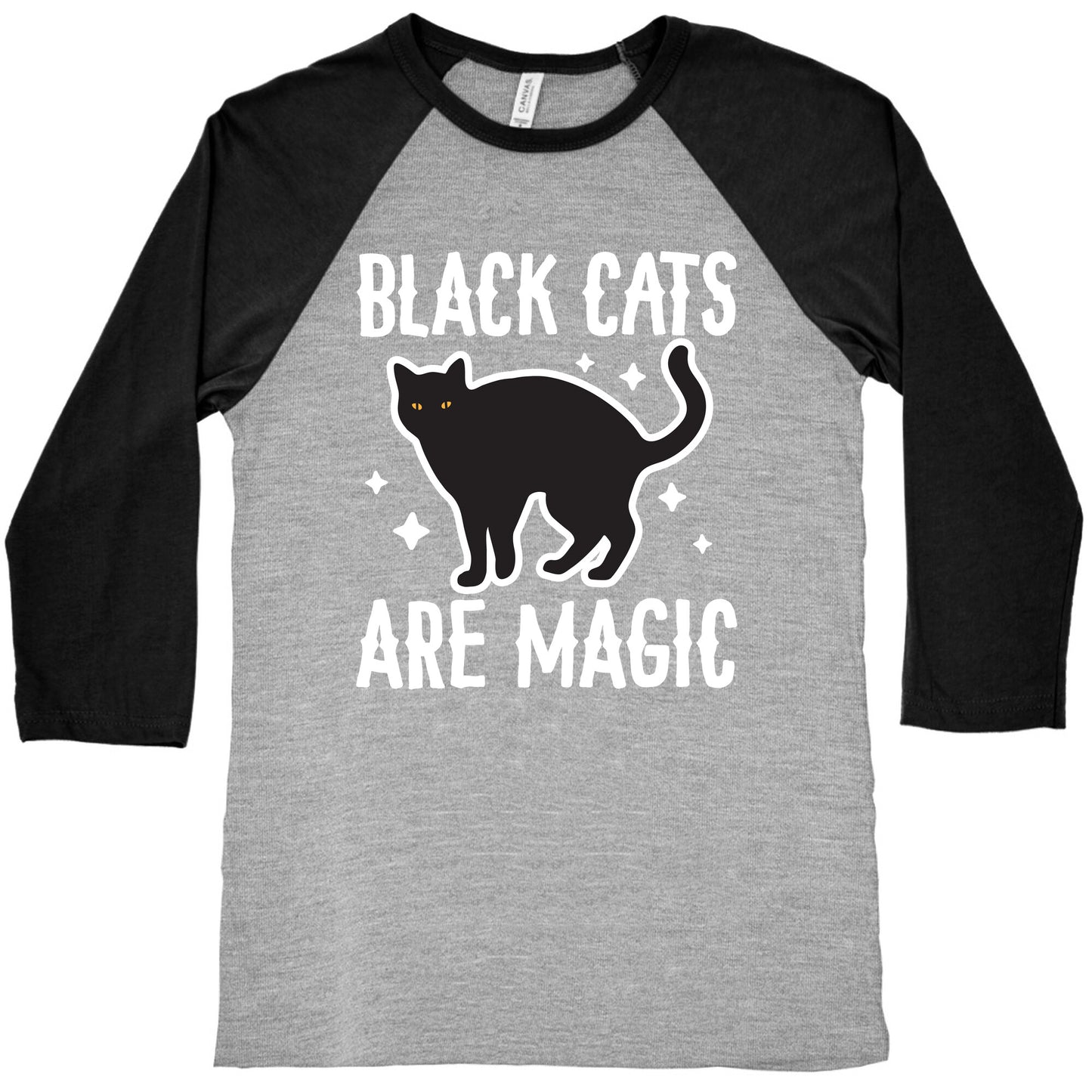 Black Cats Are Magic Baseball Tee