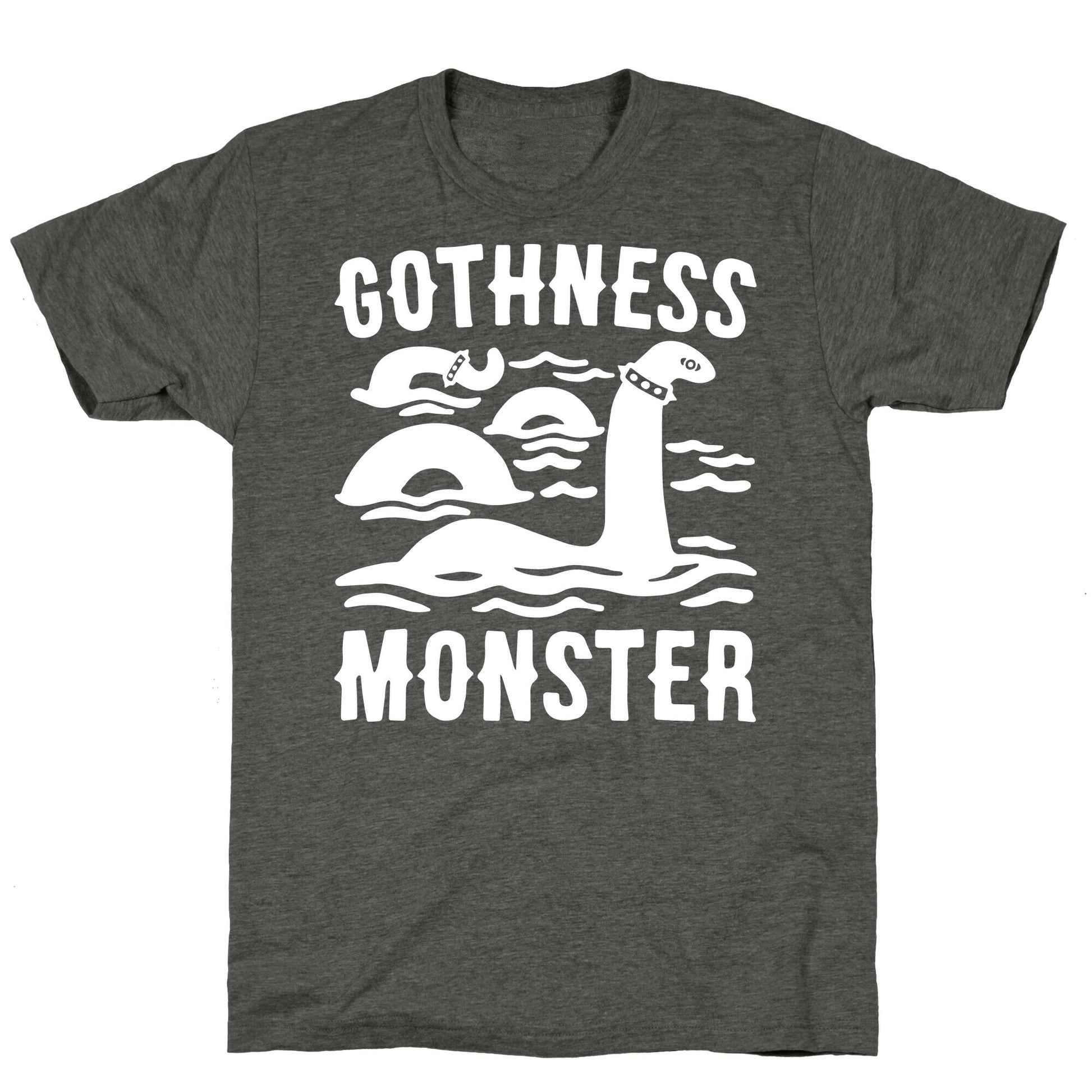 Gothness Monster Parody White Print Unisex Triblend Tee