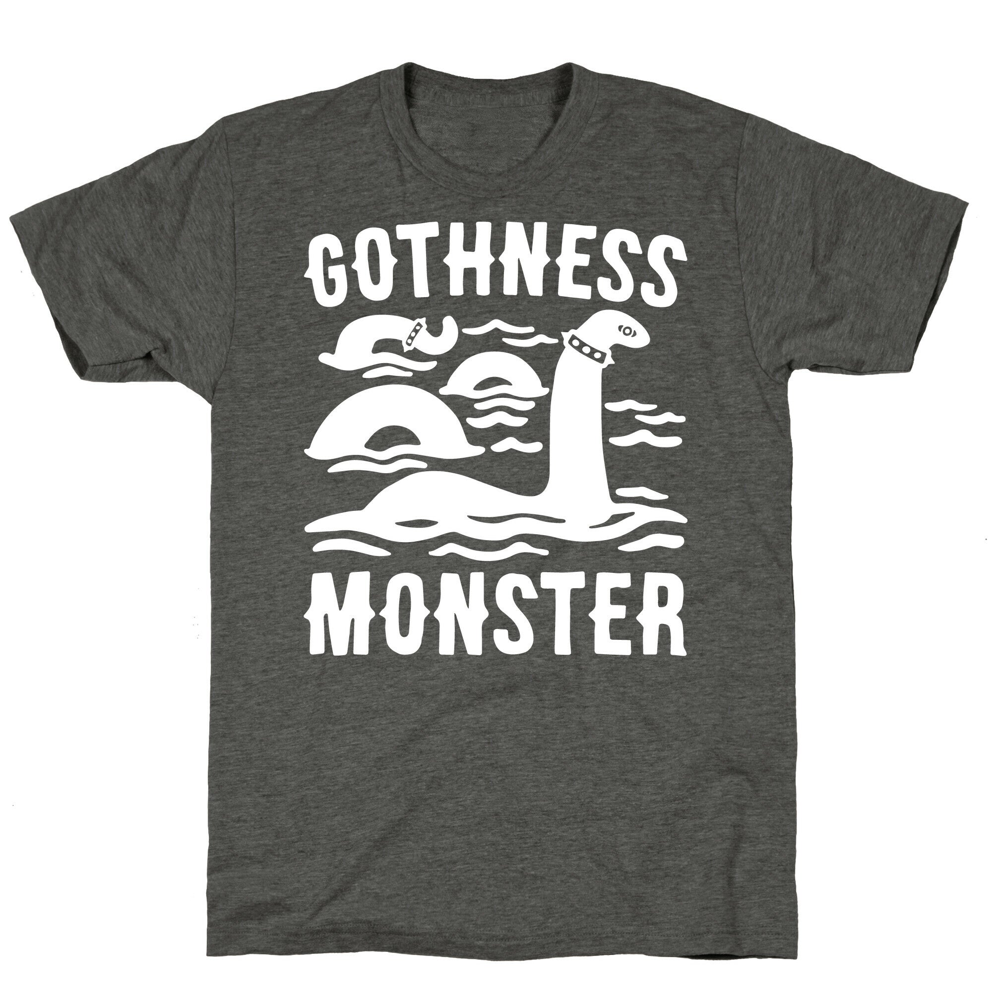 Gothness Monster Parody White Print Unisex Triblend Tee
