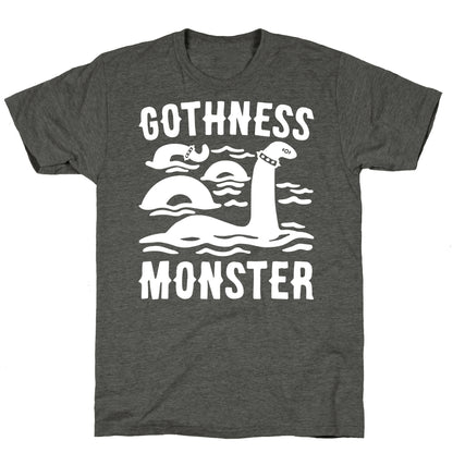 Gothness Monster Parody White Print Unisex Triblend Tee