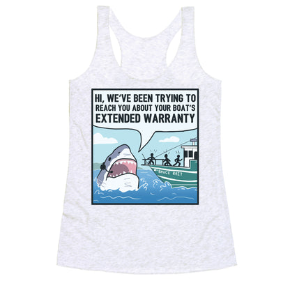 Your Boat's Extended Warranty Shark Racerback Tank