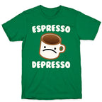 Espresso Depresso White Print T-Shirt