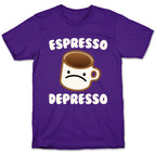 Espresso Depresso White Print T-Shirt