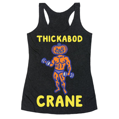 Thickabod Crane Parody White Print Racerback Tank