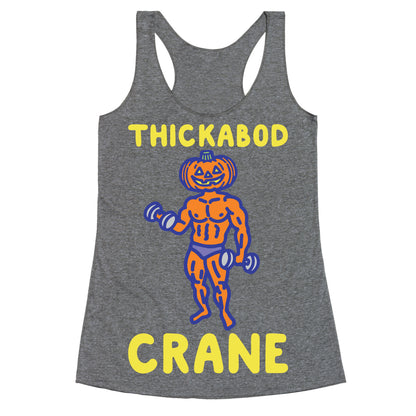 Thickabod Crane Parody White Print Racerback Tank