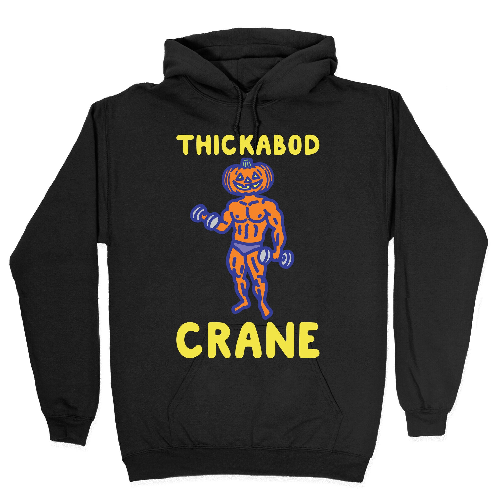 Thickabod Crane Parody White Print Hoodie