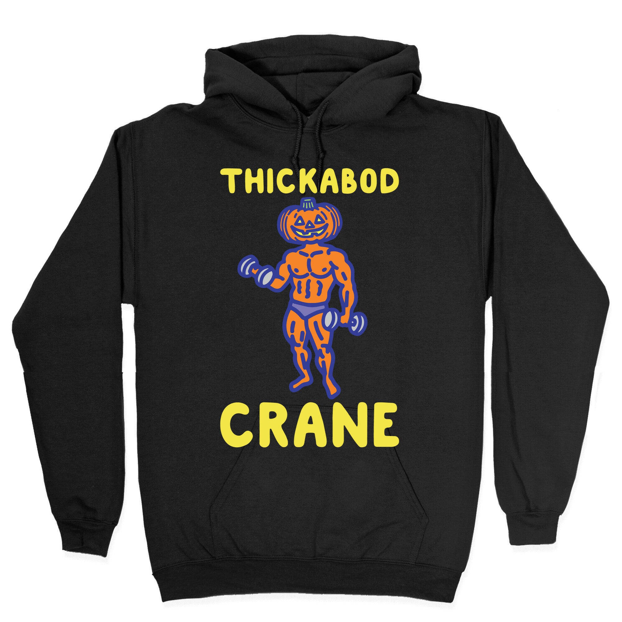 Thickabod Crane Parody White Print Hoodie