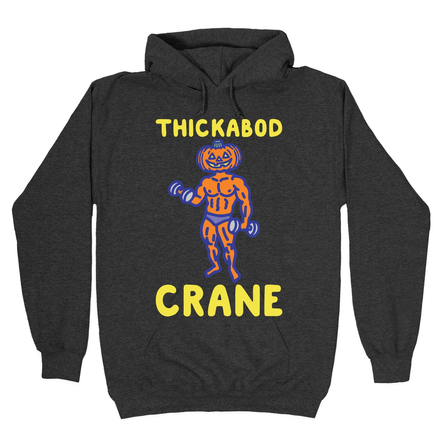 Thickabod Crane Parody White Print Hoodie
