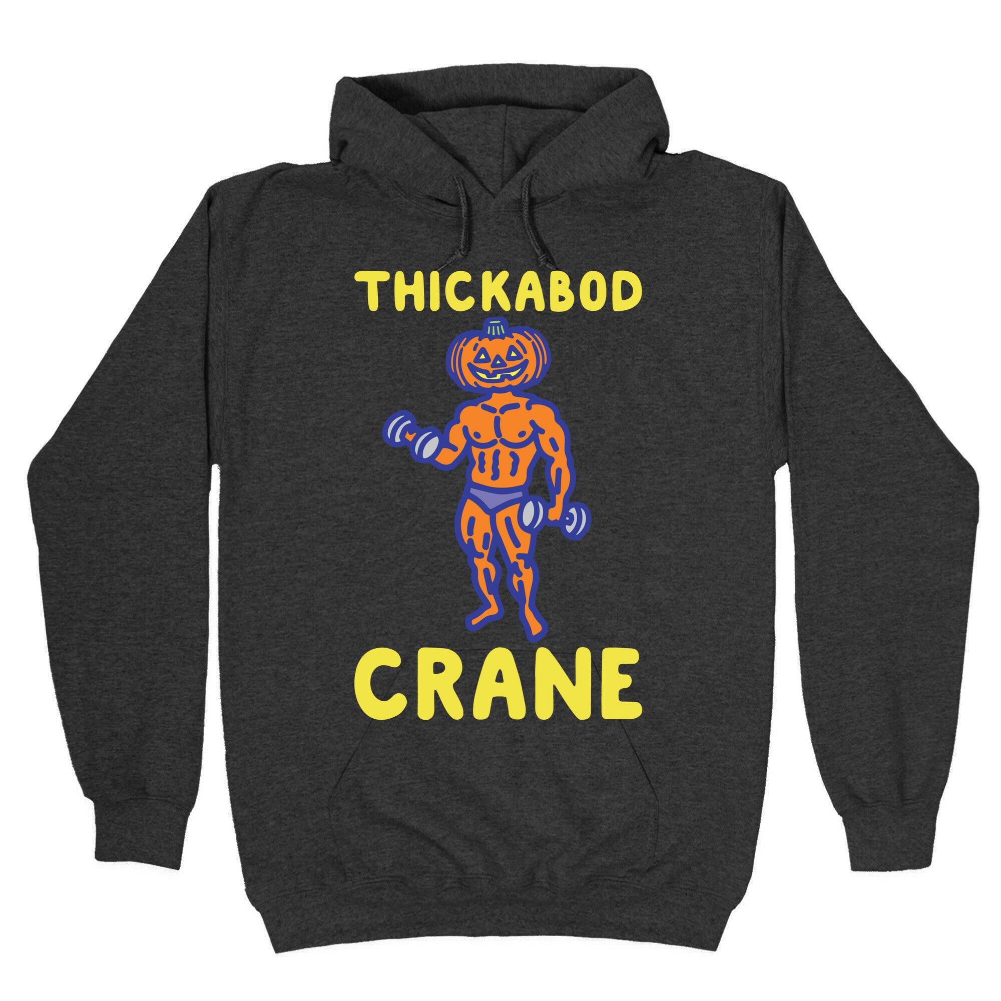 Thickabod Crane Parody White Print Hoodie