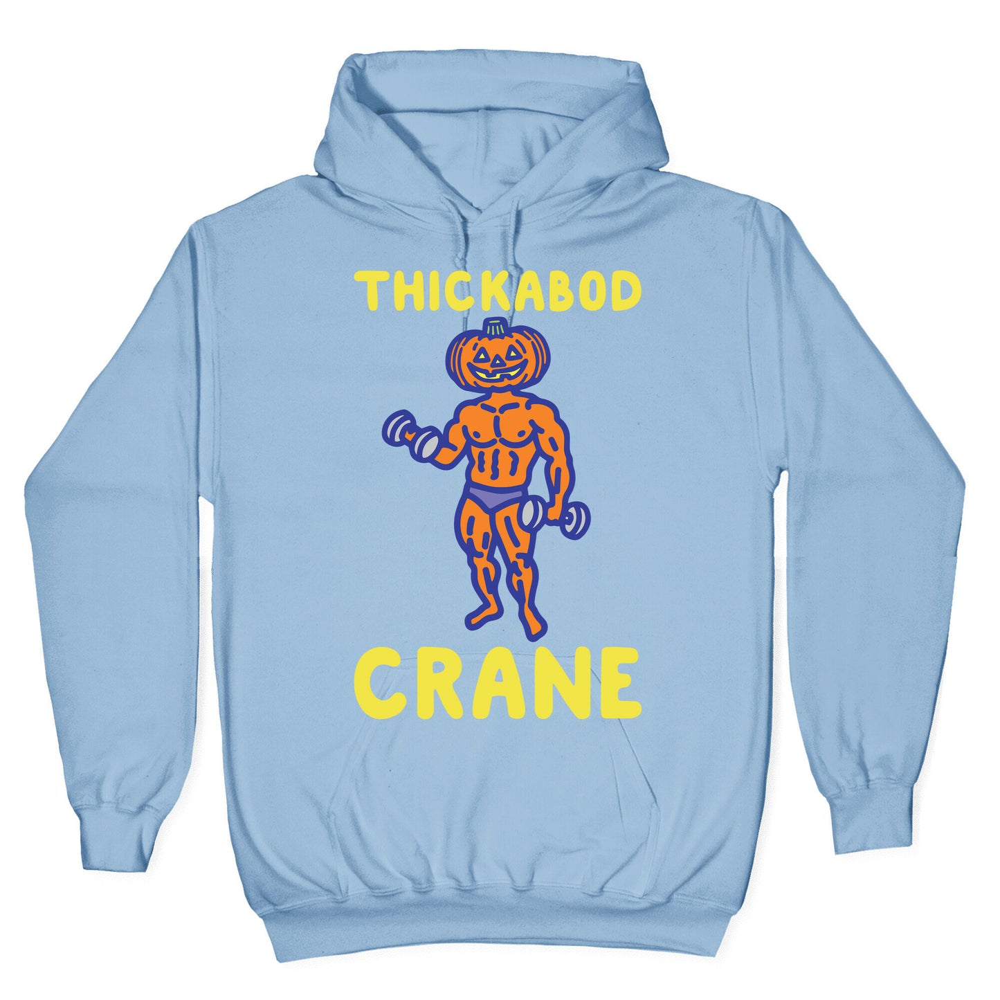 Thickabod Crane Parody White Print Hoodie
