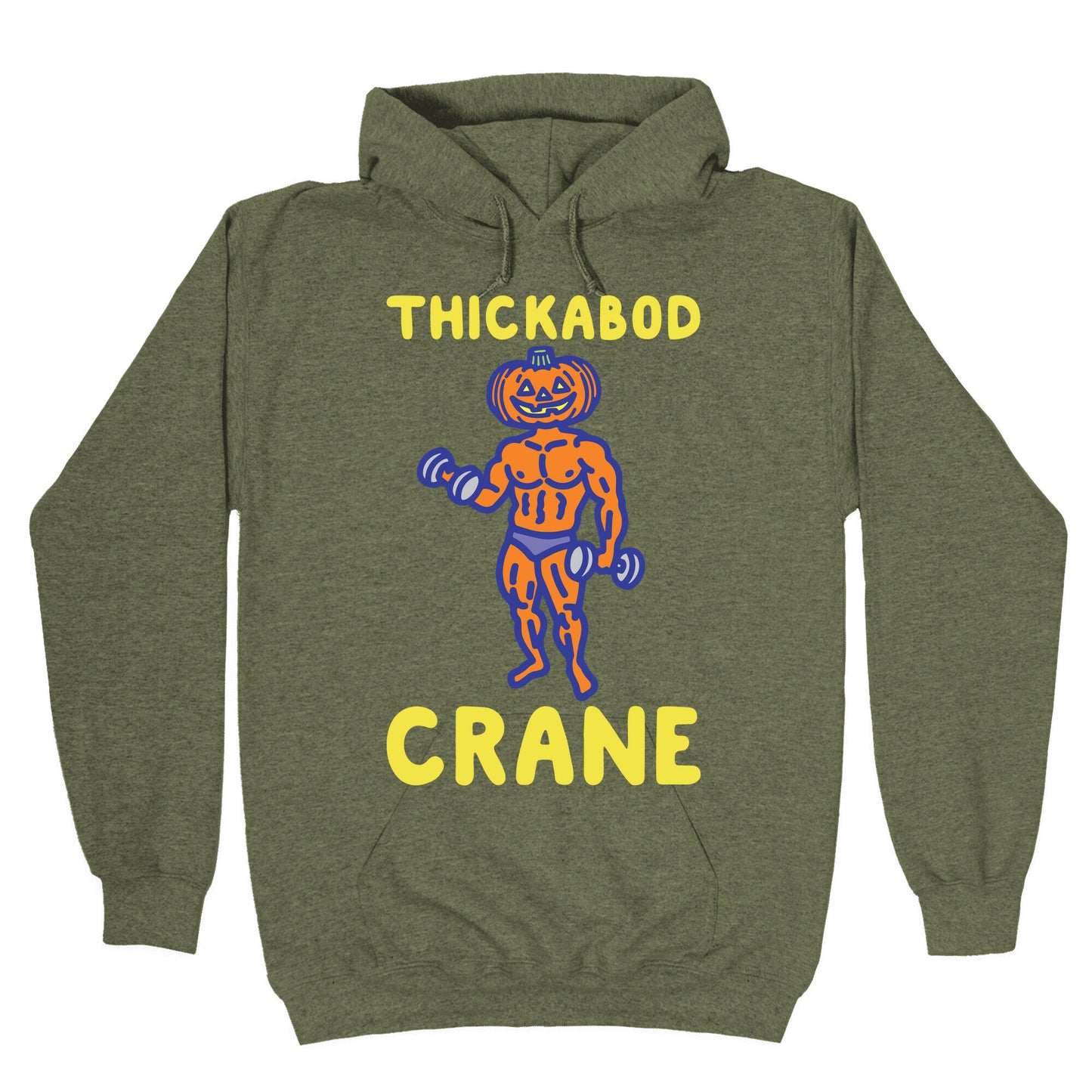 Thickabod Crane Parody White Print Hoodie