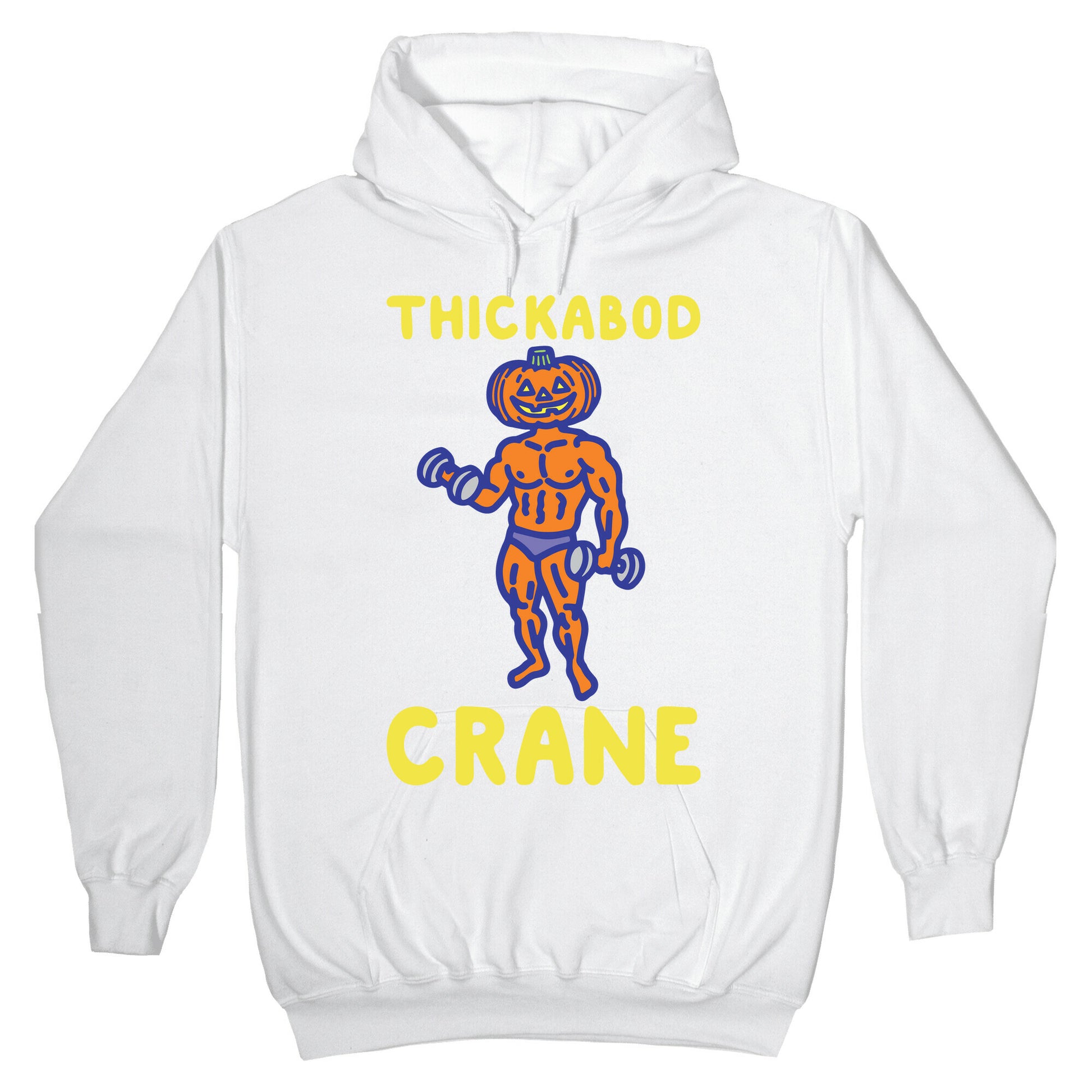 Thickabod Crane Parody White Print Hoodie