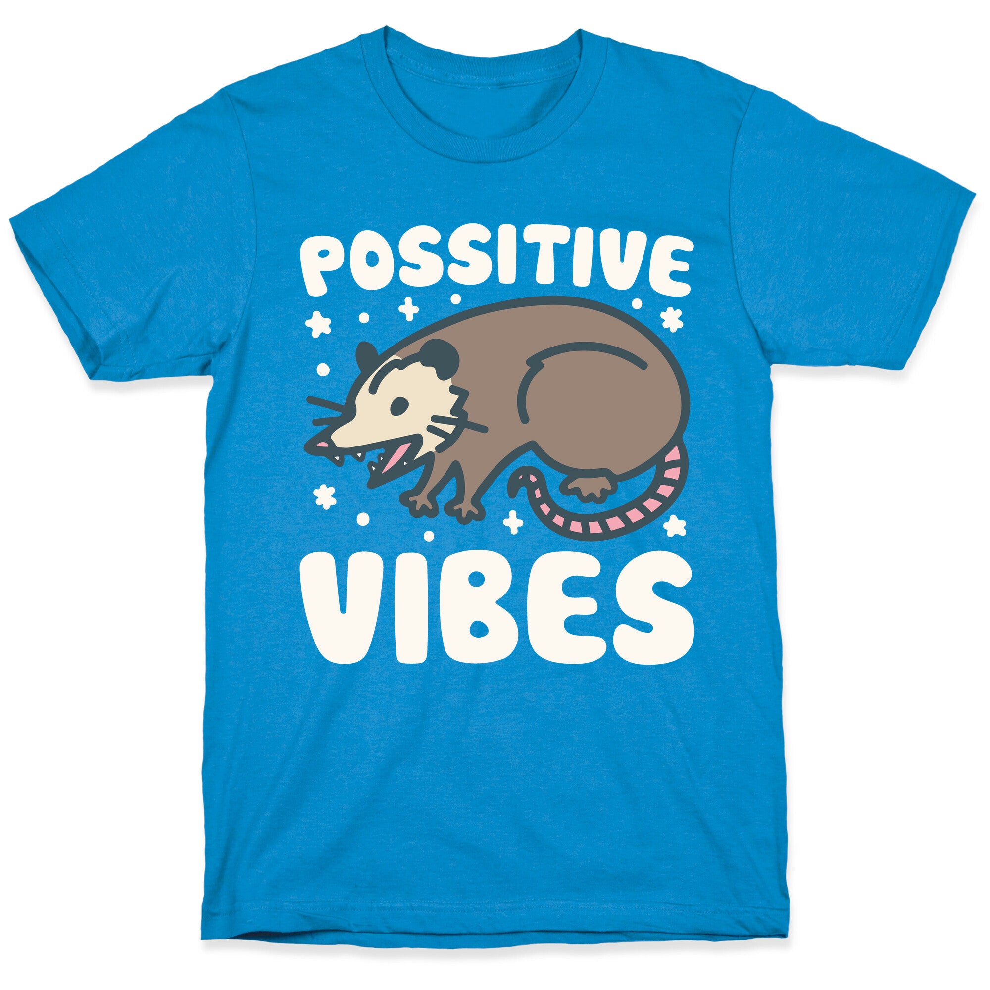 Possitive Vibes Opossum White Print T-Shirt