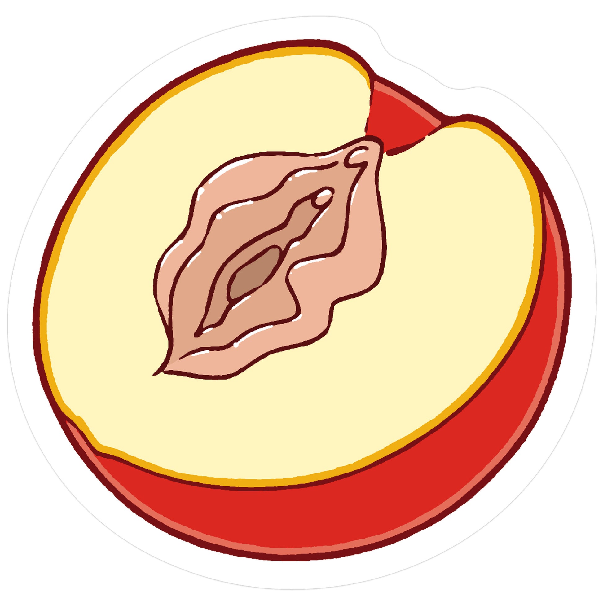 Fruity Vaginas Peach Sticker