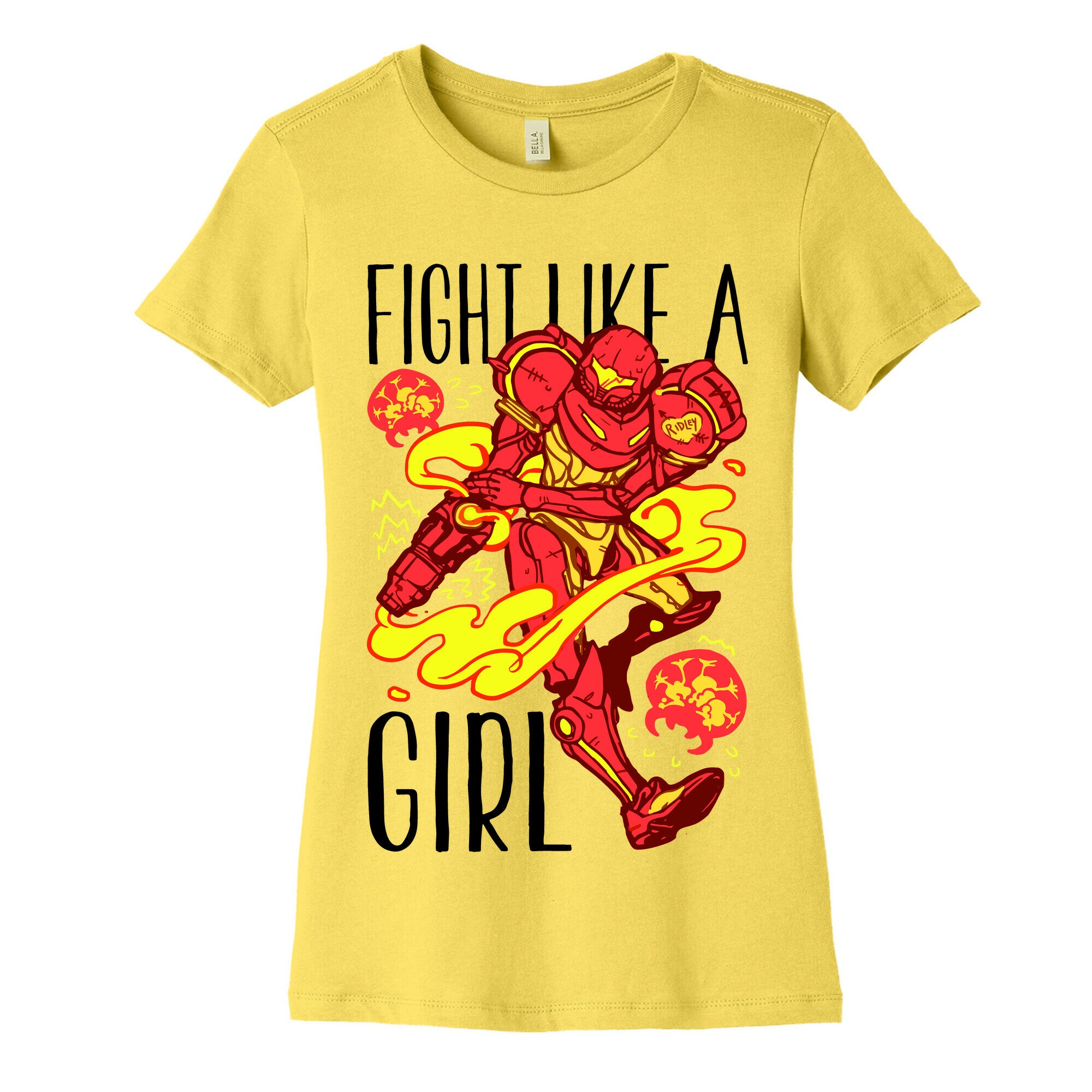 Fight Like A Girl Samus Parody Women's Cotton Tee