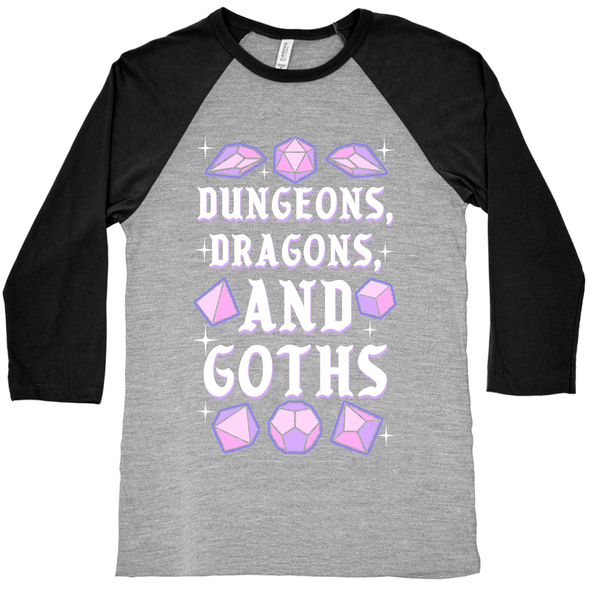 Dungeons, Dragons, And Goths Baseball Tee