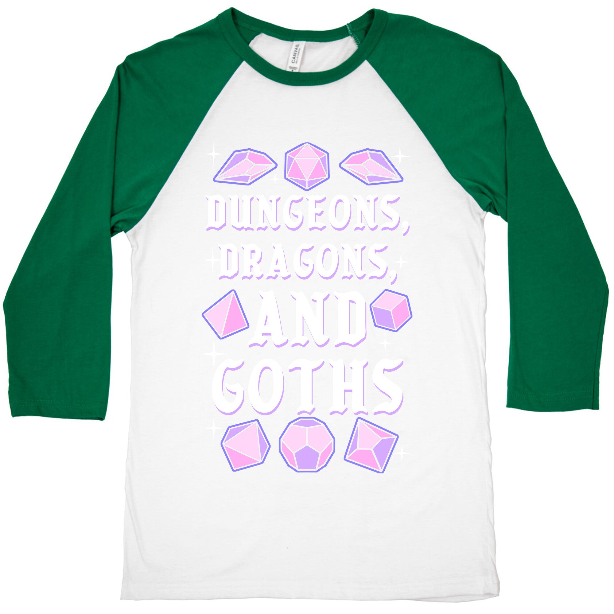 Dungeons, Dragons, And Goths Baseball Tee