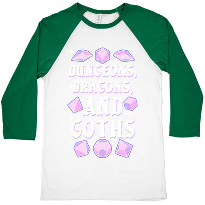 Dungeons, Dragons, And Goths Baseball Tee