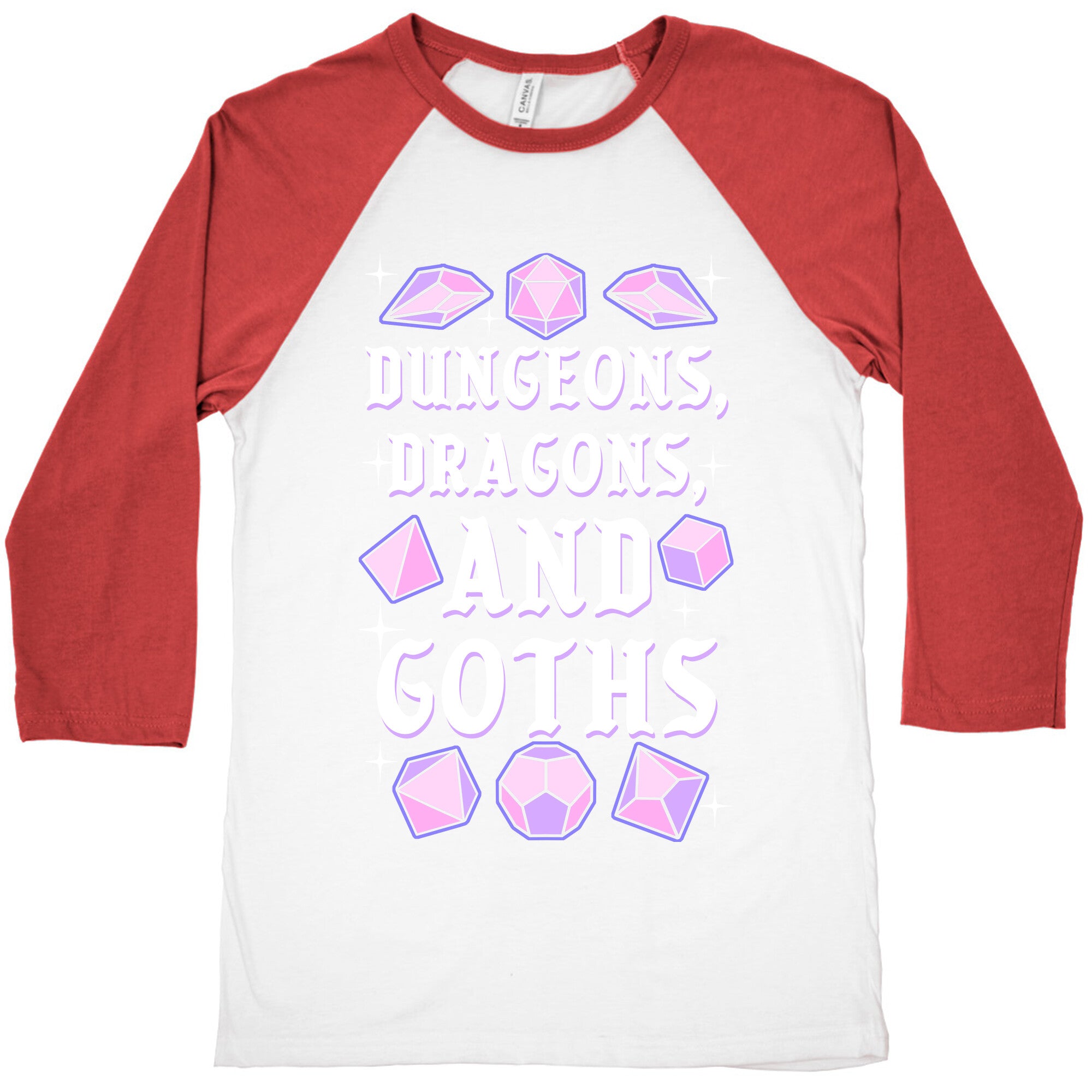 Dungeons, Dragons, And Goths Baseball Tee