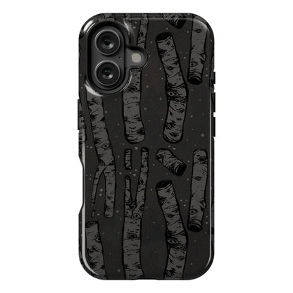 Birch Trees in the Darkness Phone Case