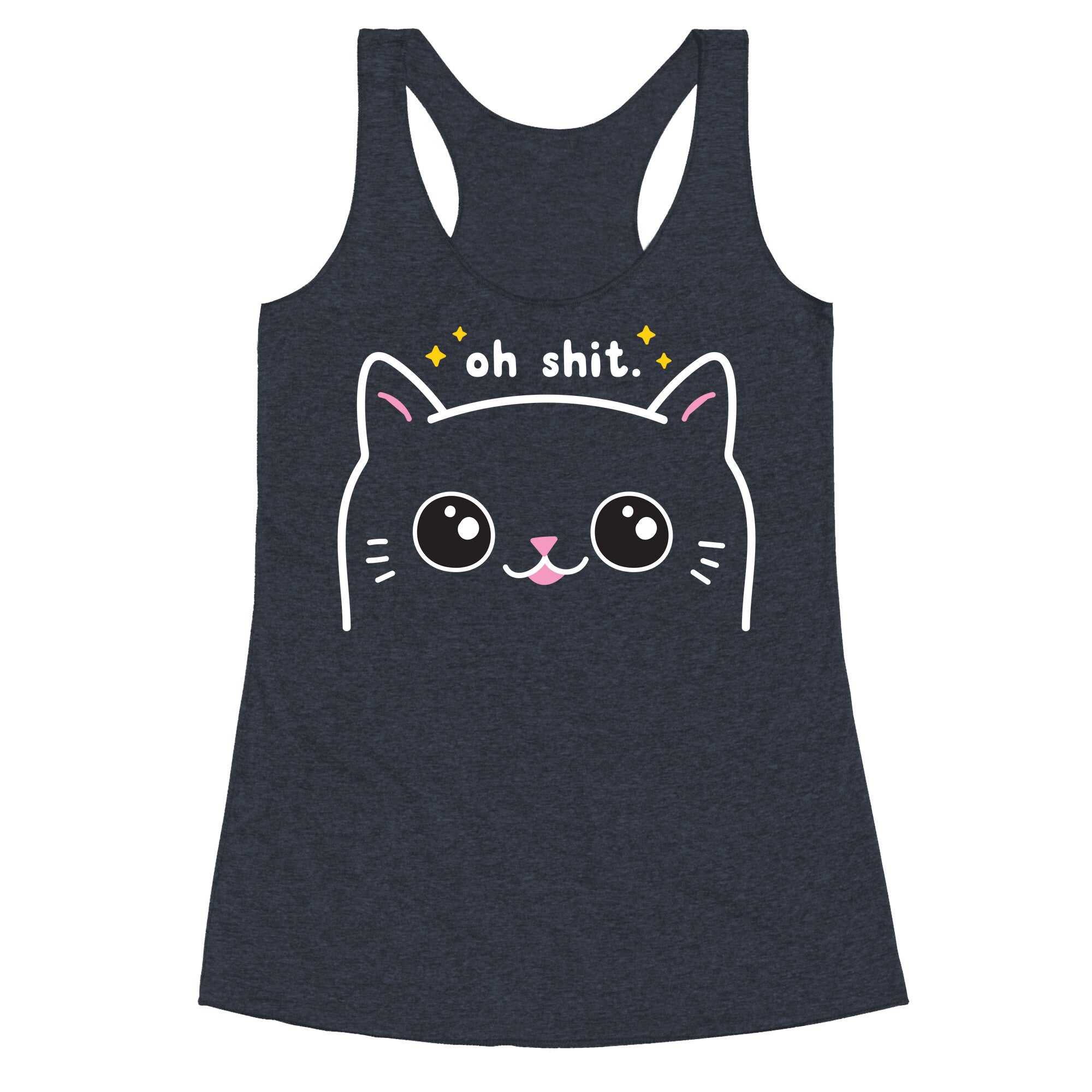 Cuss Cat Oh Shit Racerback Tank
