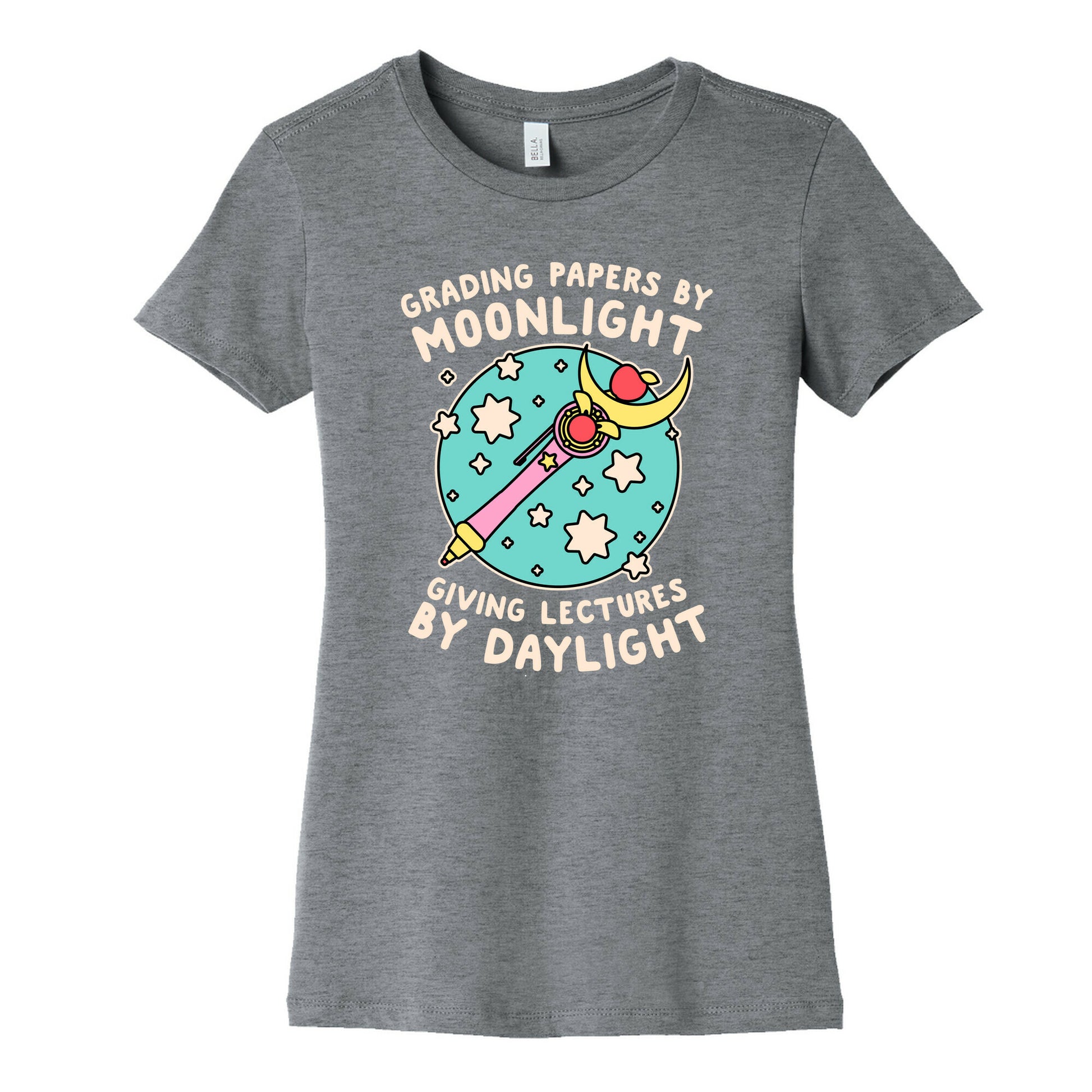 Grading Papers By Moonlight  Women's Cotton Tee