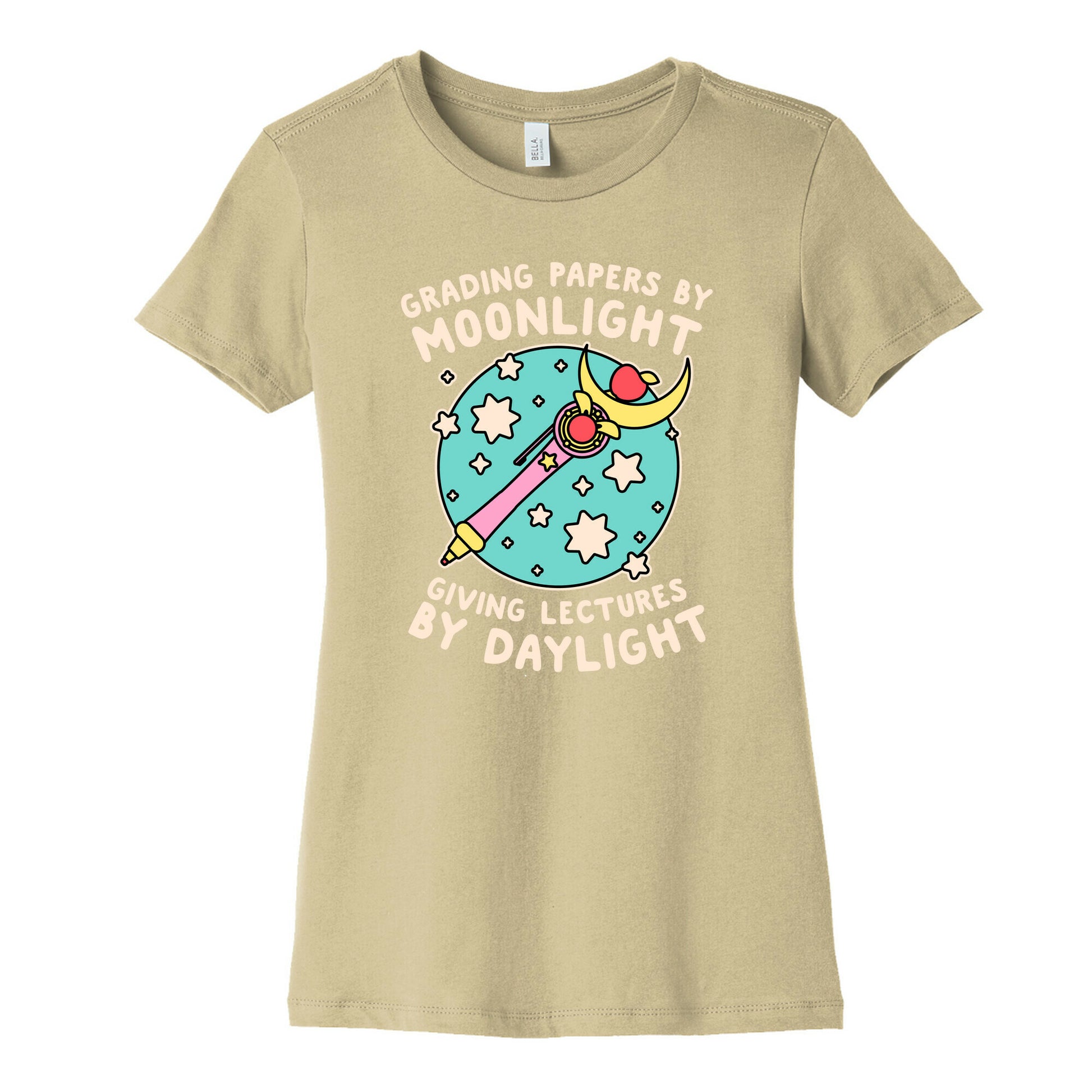 Grading Papers By Moonlight  Women's Cotton Tee