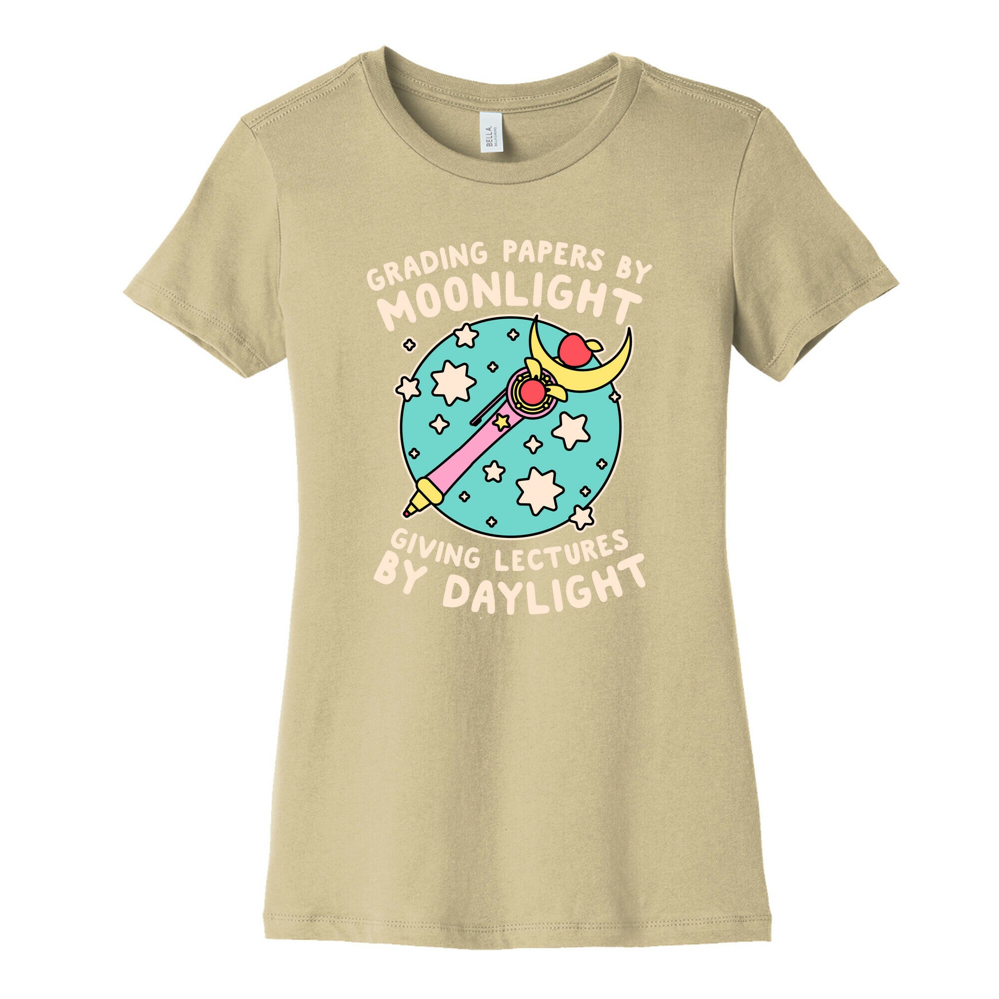 Grading Papers By Moonlight  Women's Cotton Tee