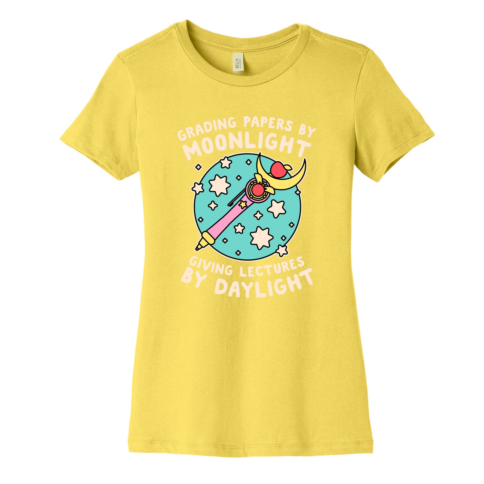 Grading Papers By Moonlight  Women's Cotton Tee
