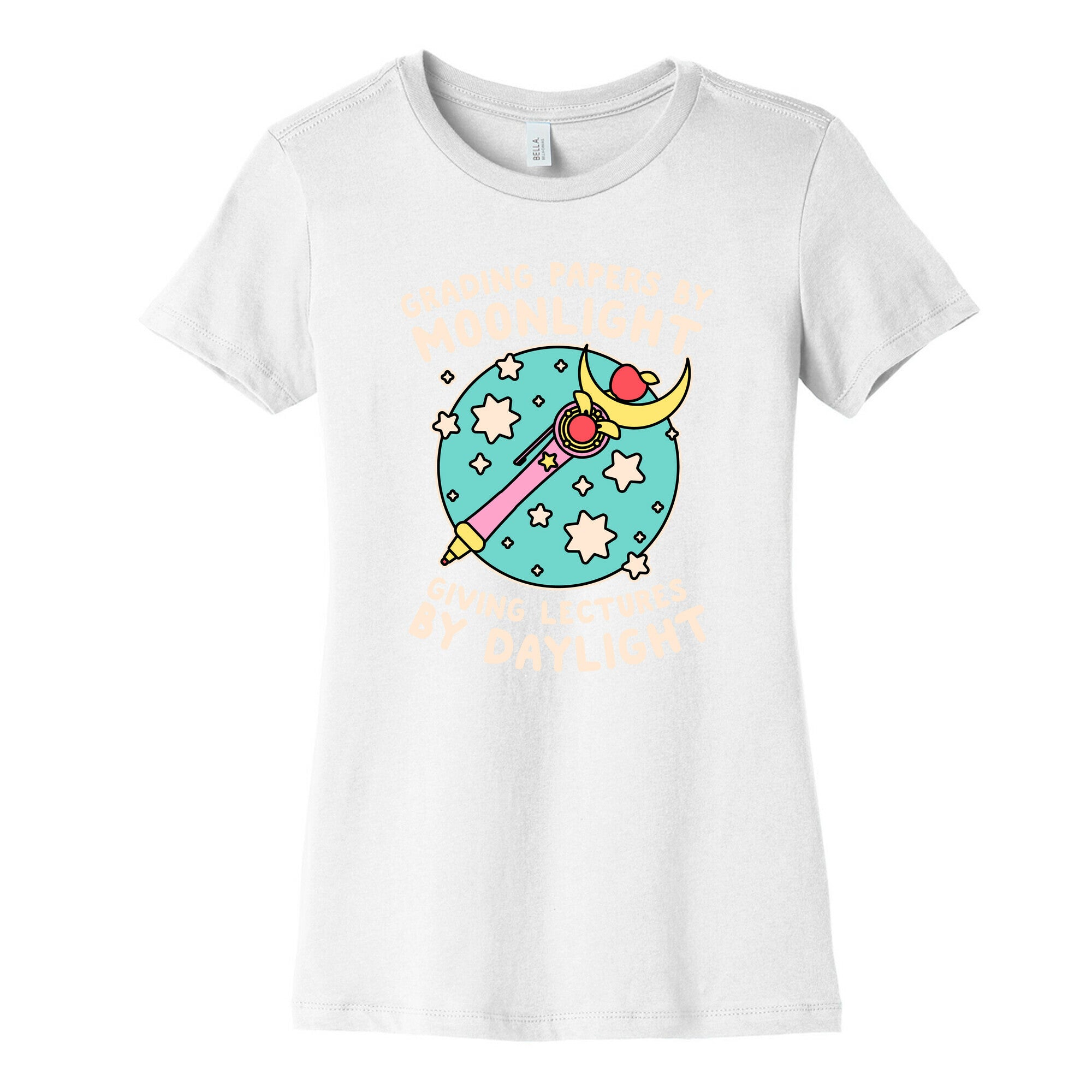 Grading Papers By Moonlight  Women's Cotton Tee