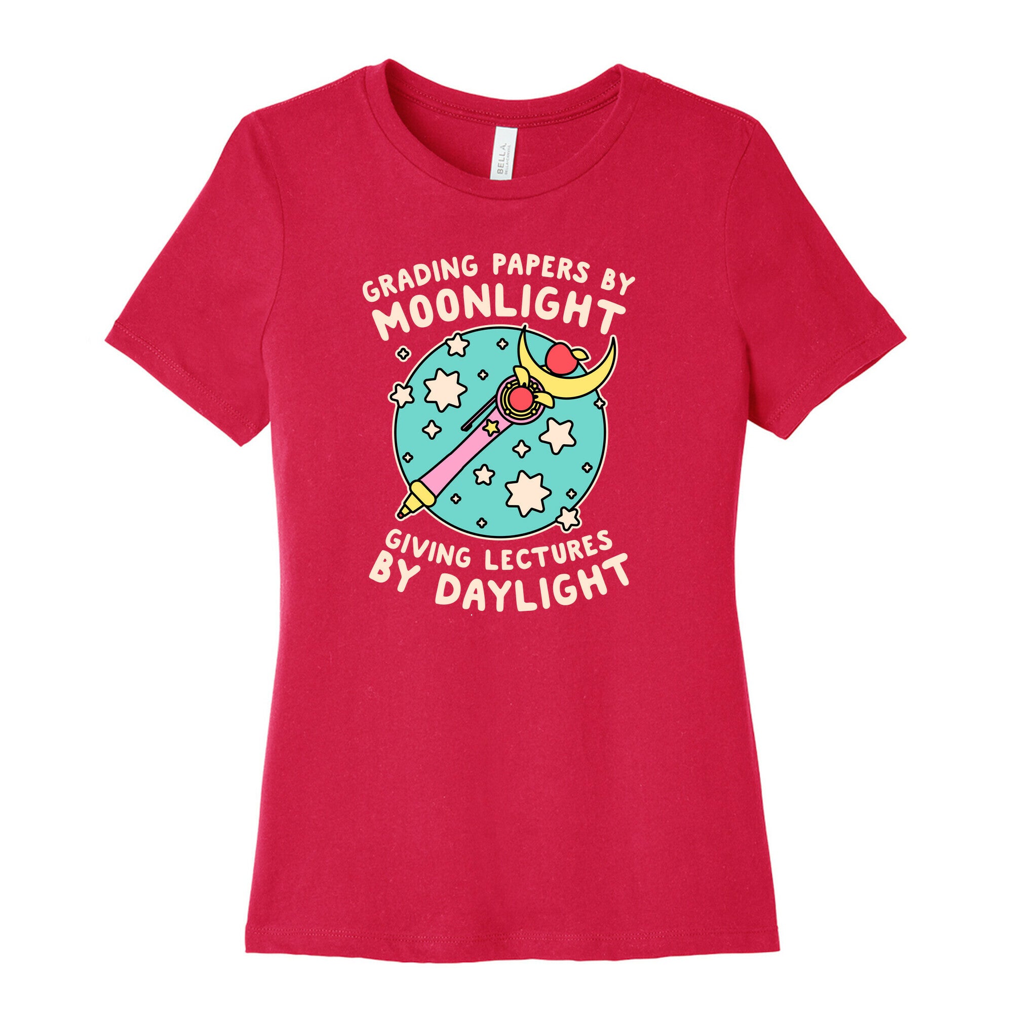 Grading Papers By Moonlight  Women's Cotton Tee
