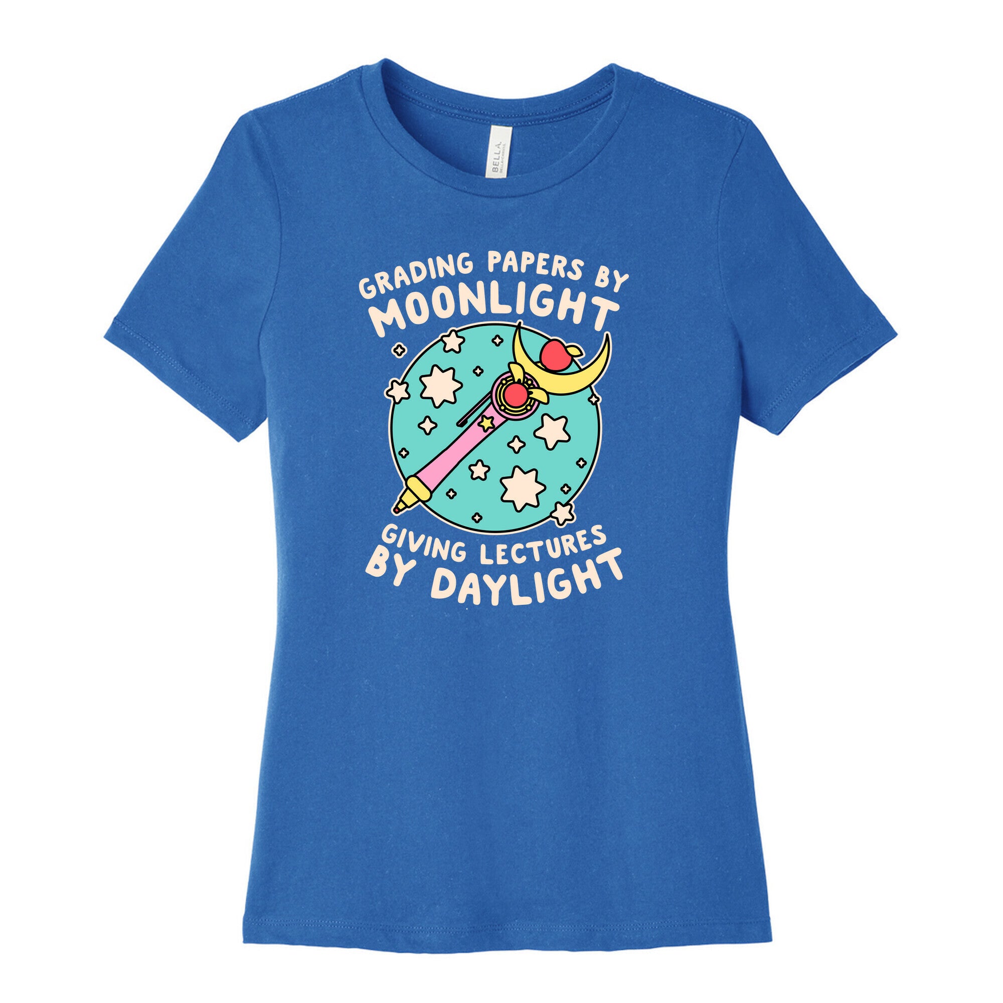 Grading Papers By Moonlight  Women's Cotton Tee
