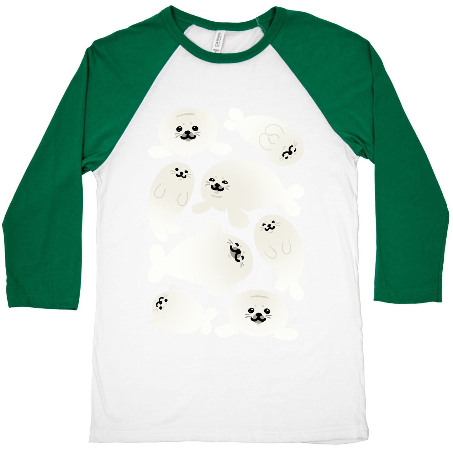 Baby Seals Pattern Study Baseball Tee