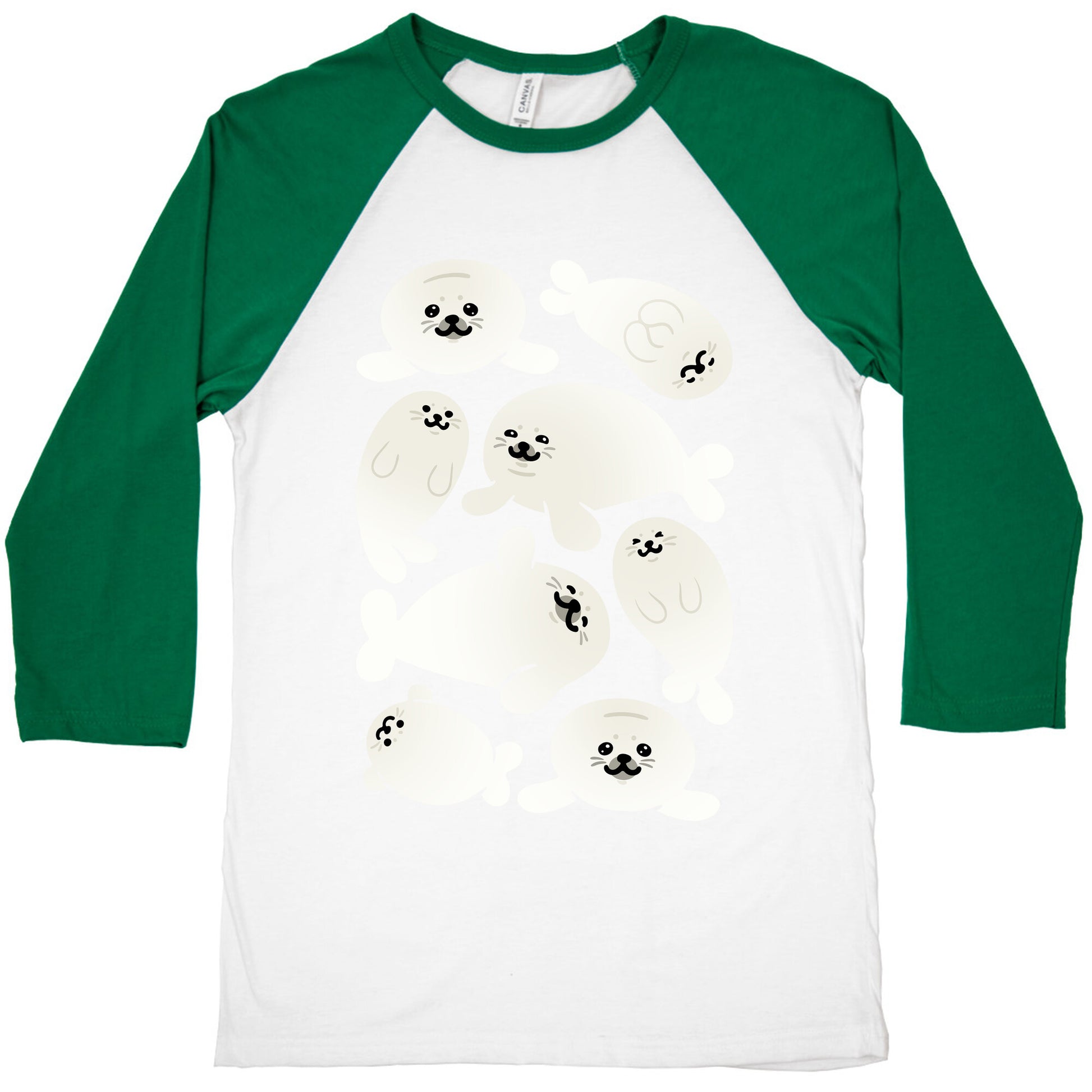 Baby Seals Pattern Study Baseball Tee